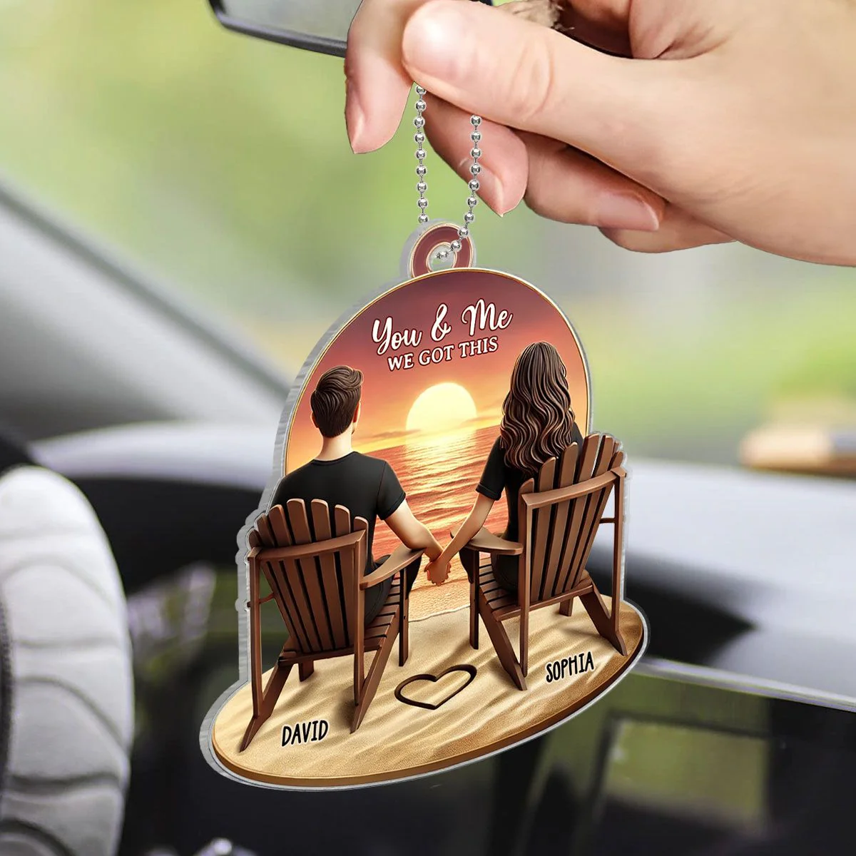 Personalized Couple Ornament - "You & Me, We Got This" | Romantic Sunset Gift for Valentine's Day, Anniversaries, and Birthdays - Image 7