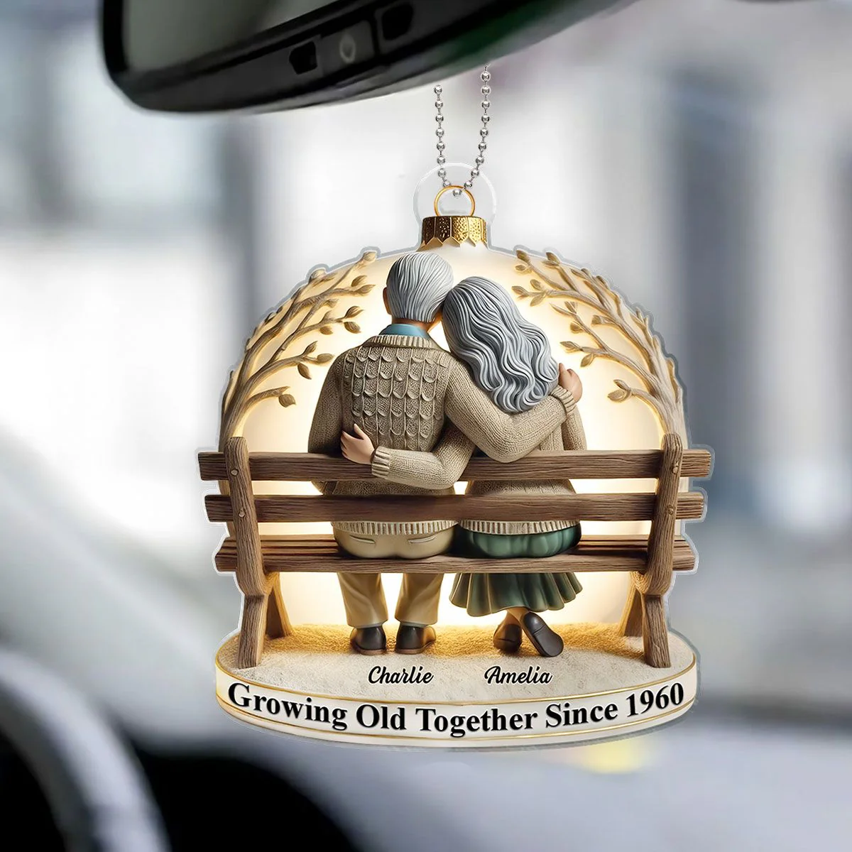 Custom Acrylic Ornament - "Growing Old with You" Unique Gift for Couples - Image 4
