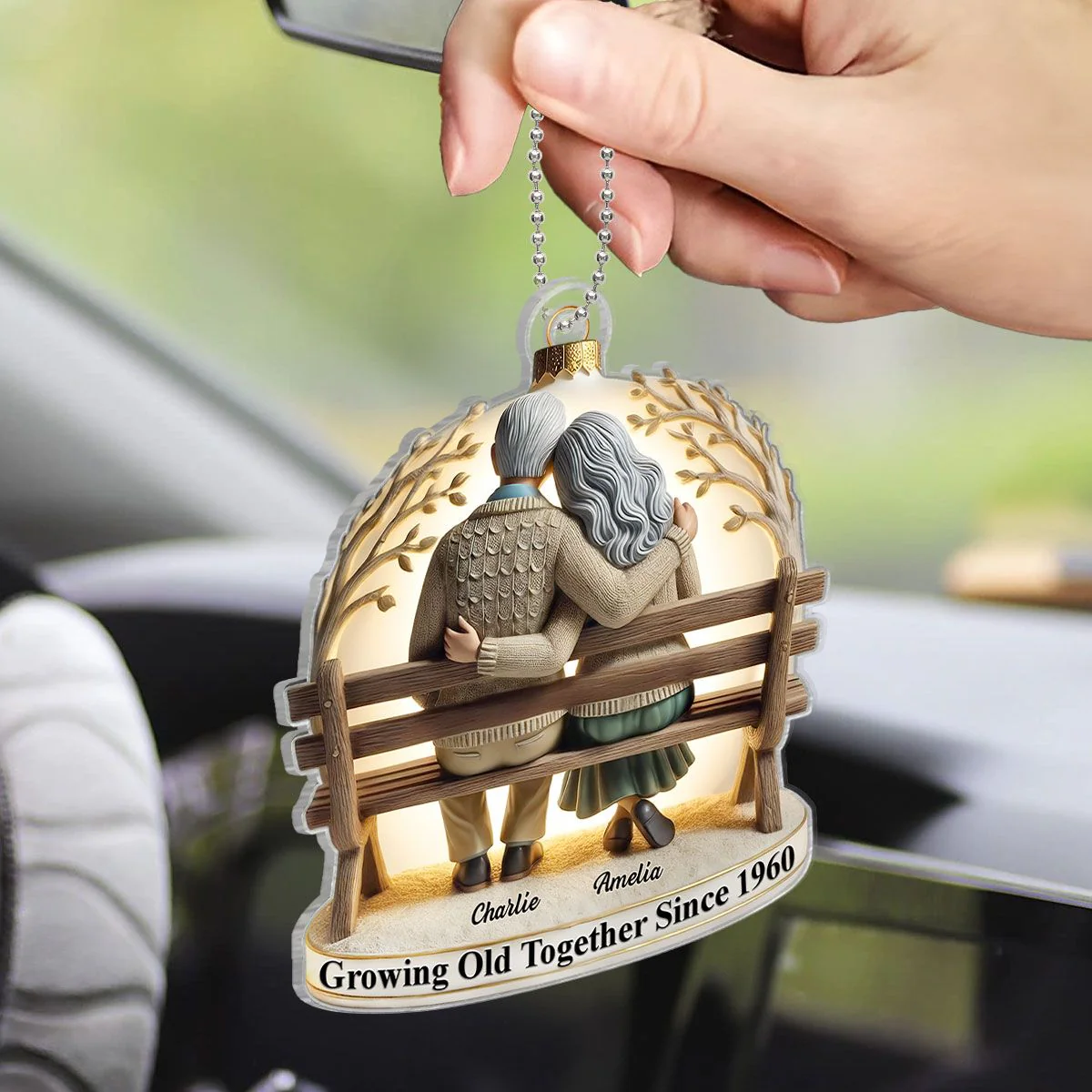 Custom Acrylic Ornament - "Growing Old with You" Unique Gift for Couples - Image 5