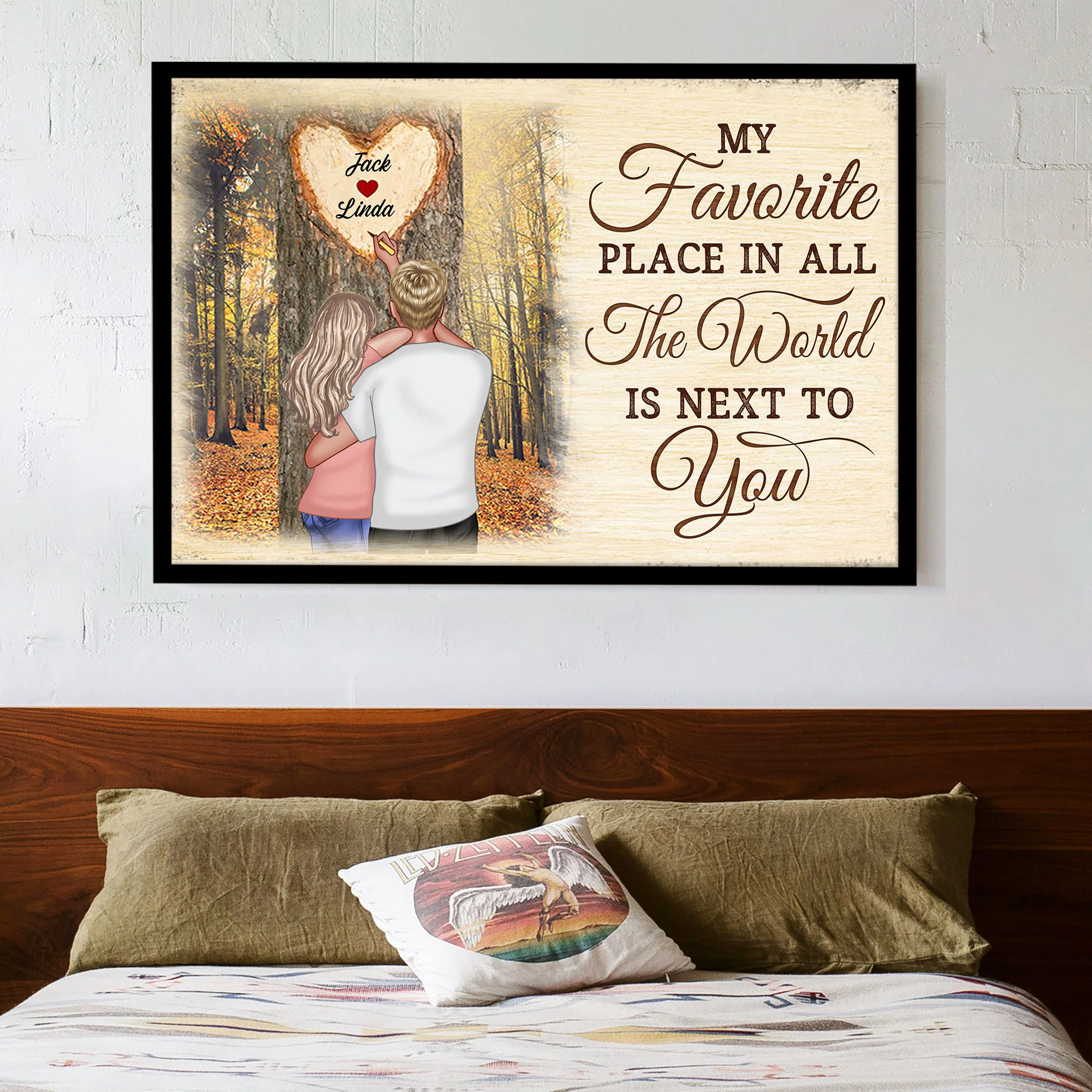 My World Is Complete With You - Romantic Personalized Couple Poster Gift for Him or Her - Image 3