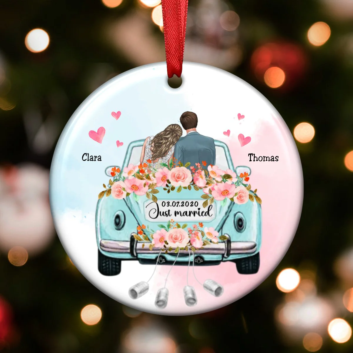 Personalized Wedding Car Ornament - Celebrate the Start of Your Love Journey - Image 6