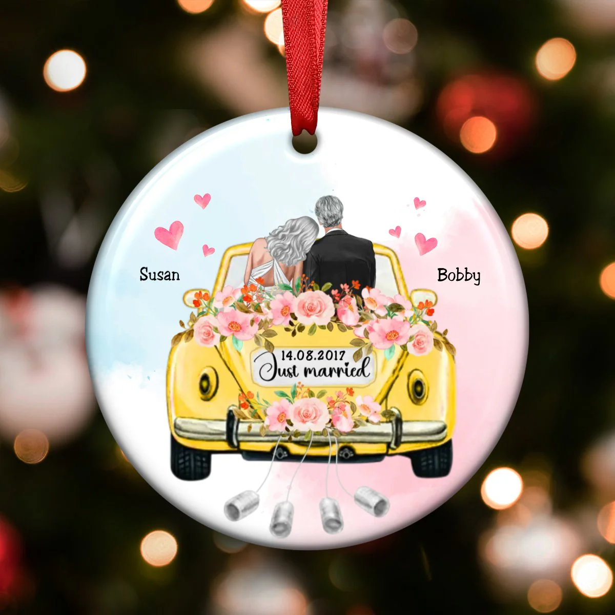 Personalized Wedding Car Ornament - Celebrate the Start of Your Love Journey - Image 7