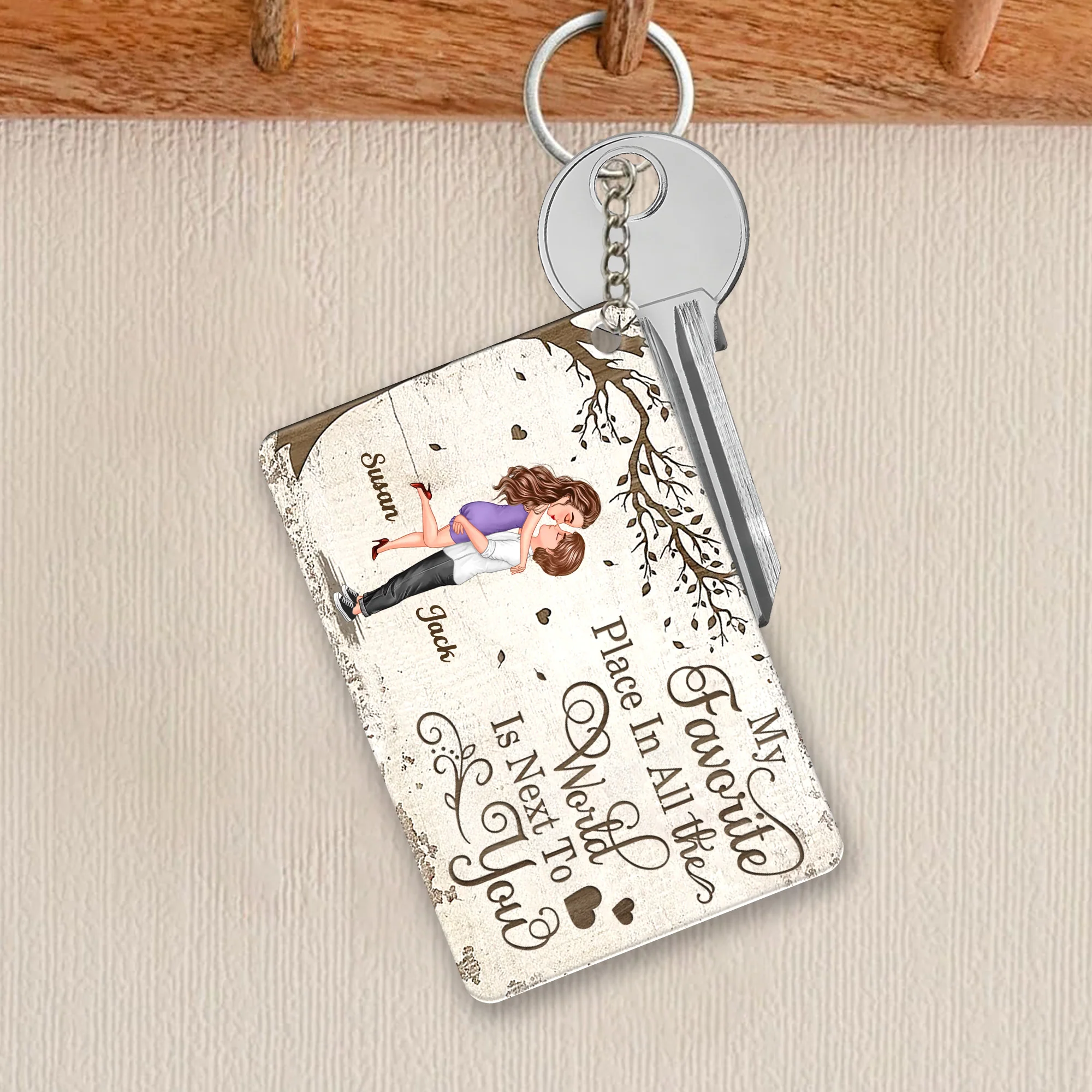 Personalized Couple Keychain - Custom Love Memory Poster, Perfect Gift to Express Love & Cherish Memories, Ideal for Your Significant Other