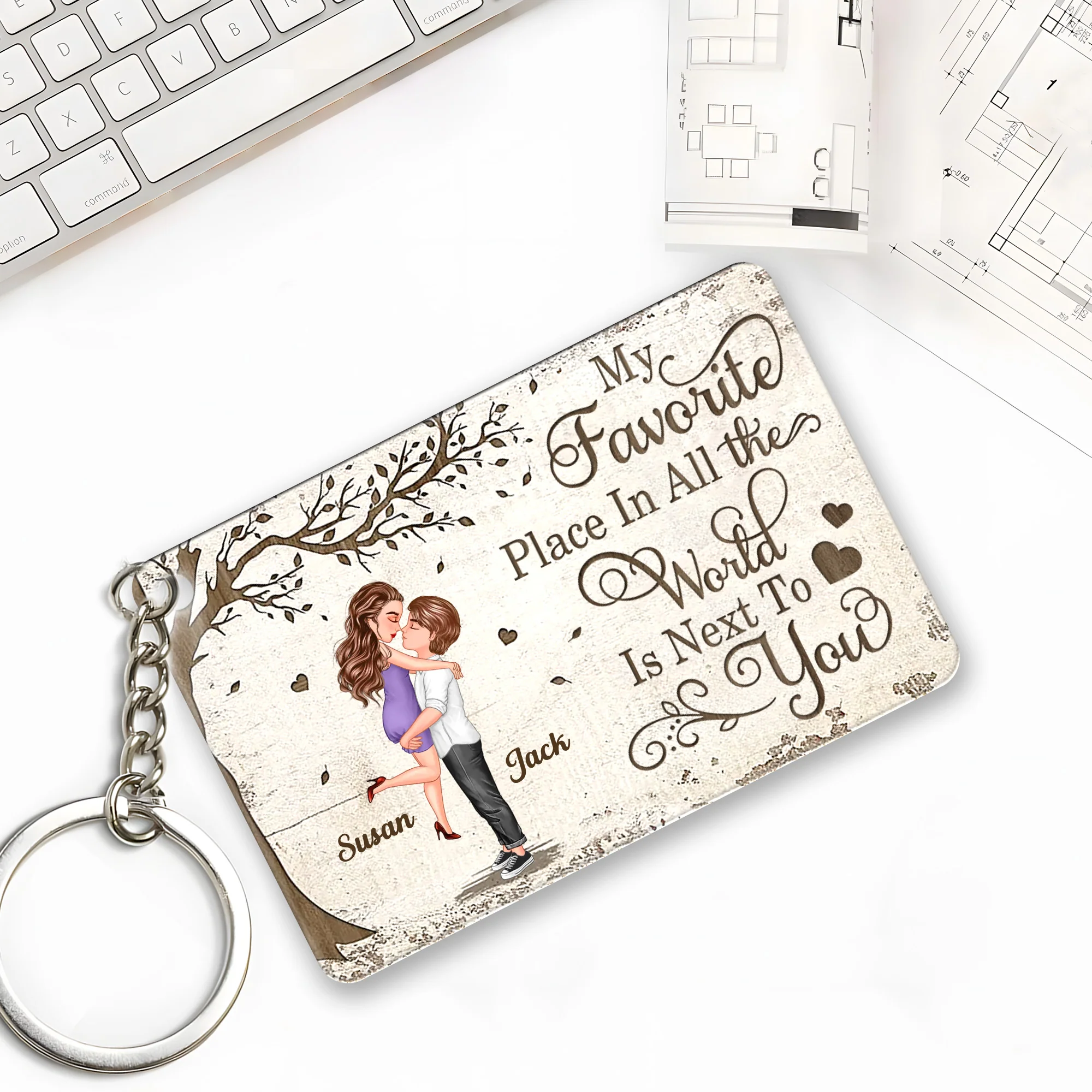 Personalized Couple Keychain - Custom Love Memory Poster, Perfect Gift to Express Love & Cherish Memories, Ideal for Your Significant Other - Image 2
