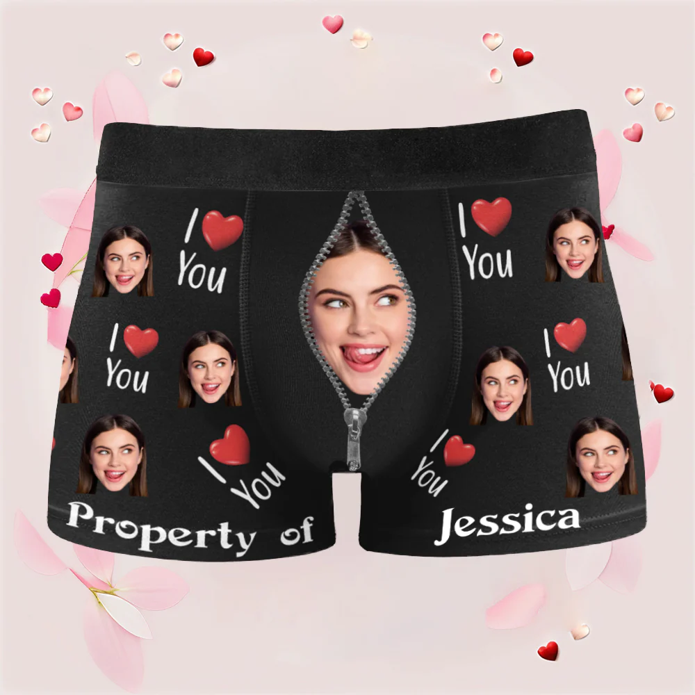 "Property of Girlfriend – Personalized Photo Boxer Briefs, Perfect Birthday Gift for Him or Boyfriend" - Image 3