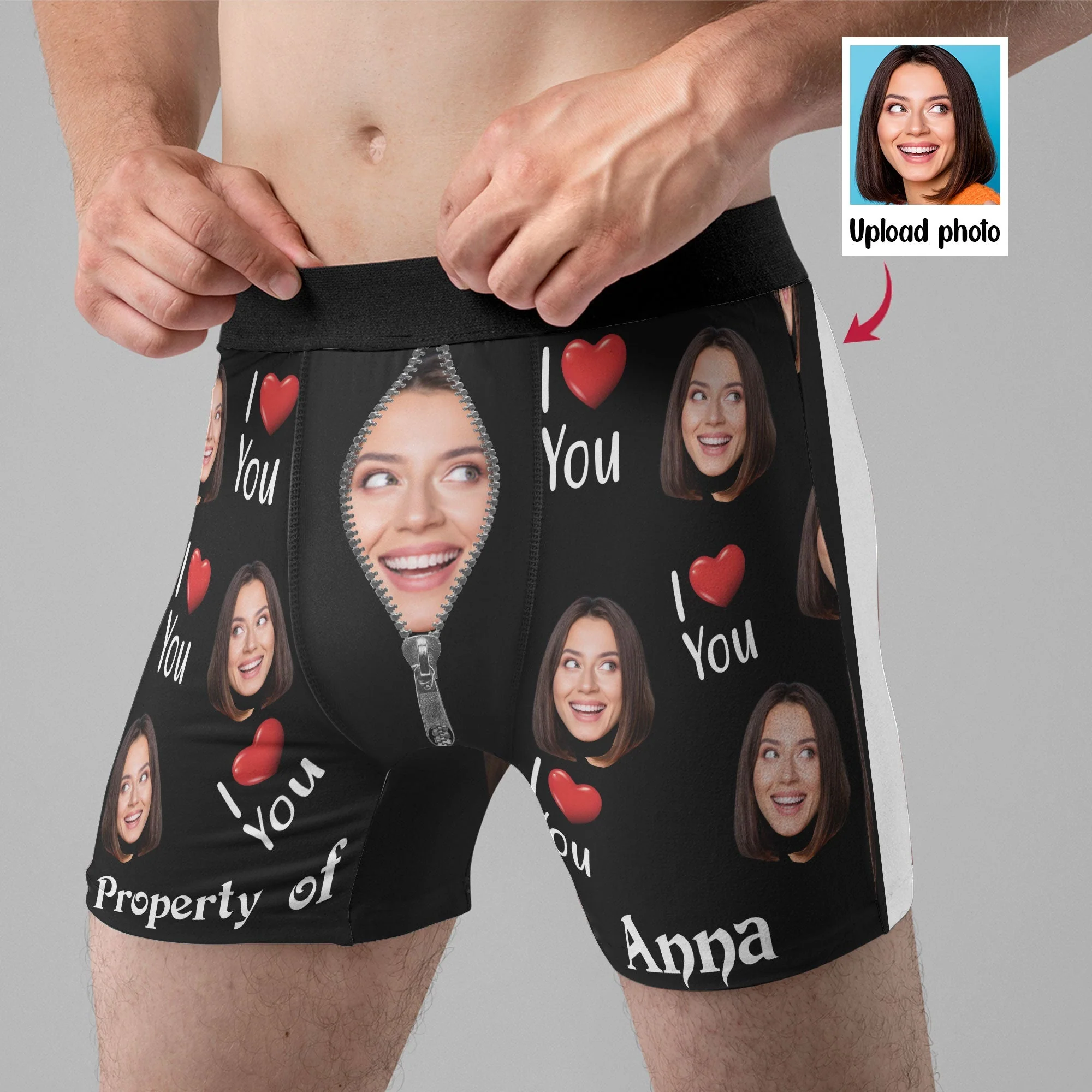 "Property of Girlfriend – Personalized Photo Boxer Briefs, Perfect Birthday Gift for Him or Boyfriend" - Image 6