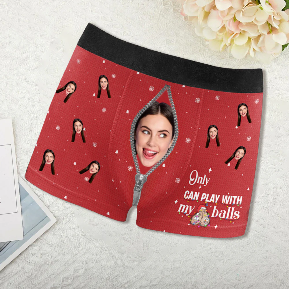 Only Wife Can Play with My Balls – Funny Personalized Boxer Briefs for Him, Perfect Christmas Gift - Image 3