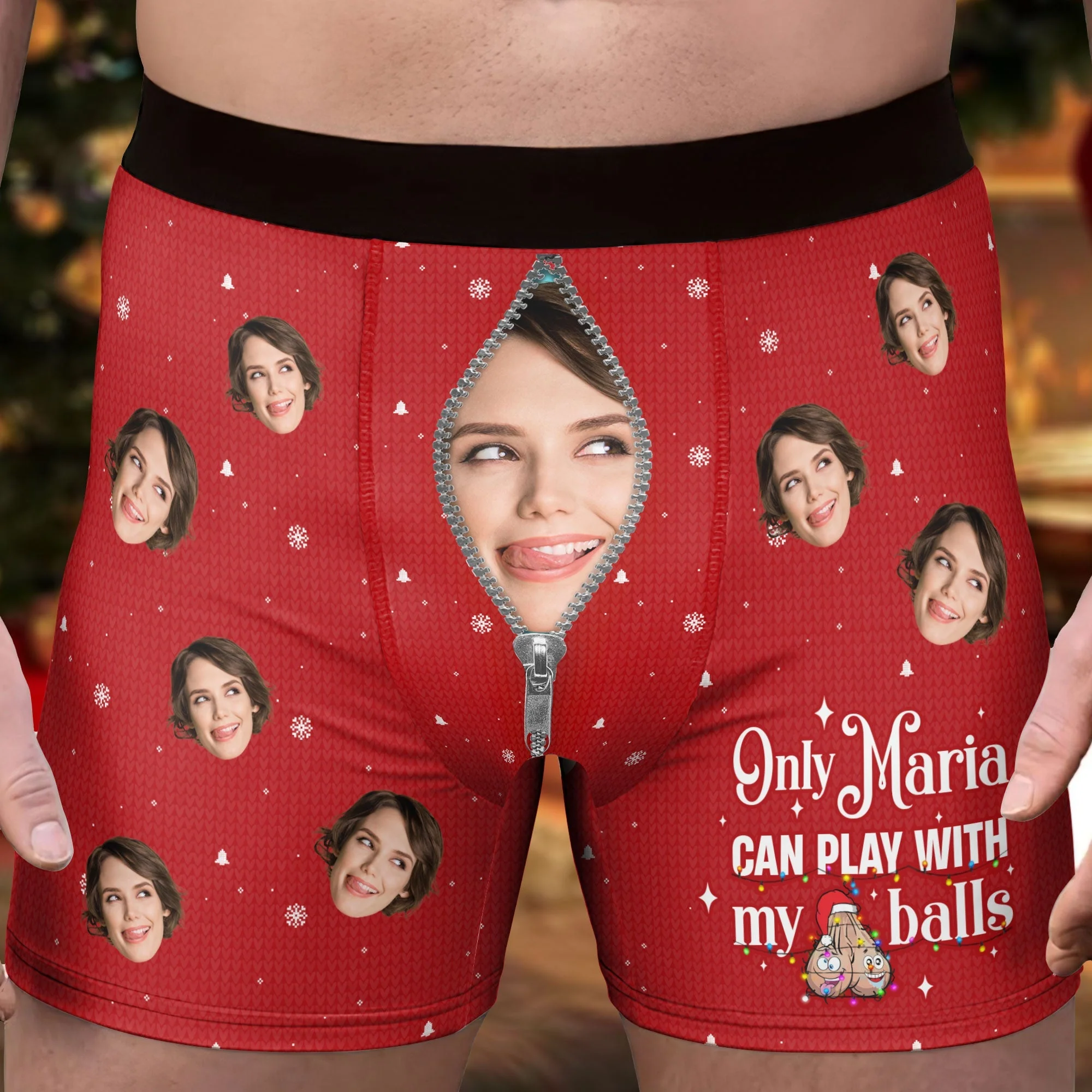 Only Wife Can Play with My Balls – Funny Personalized Boxer Briefs for Him, Perfect Christmas Gift - Image 4