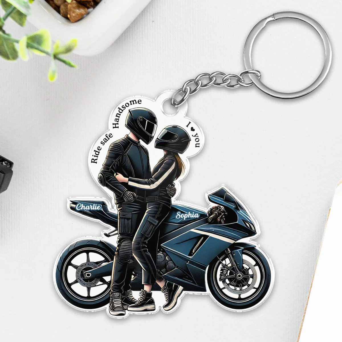 "Romantic Ride" Personalized Acrylic Keychain for Couples, Ideal Keepsake for Anniversaries or Daily Surprises! - Image 5