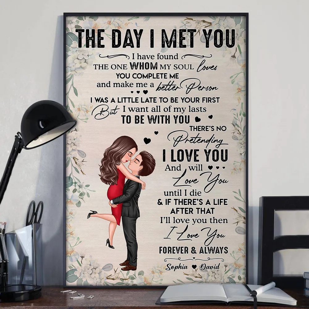 Personalized Vertical Poster for Couples - "The Day I Met You" Romantic Gift - Image 10