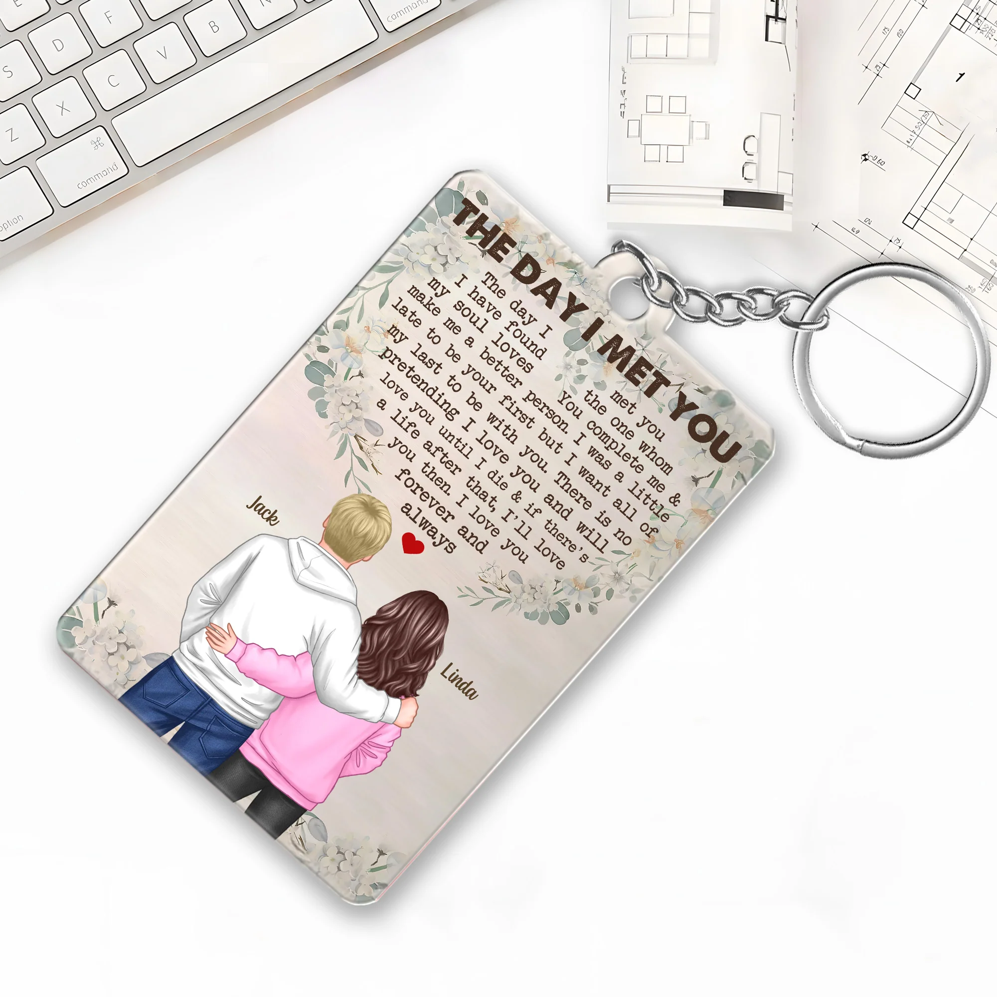 The Day I Met You Personalized Keychain – Sentimental Gift for Couples on Anniversaries, Weddings, or Valentine’s Day - Image 2
