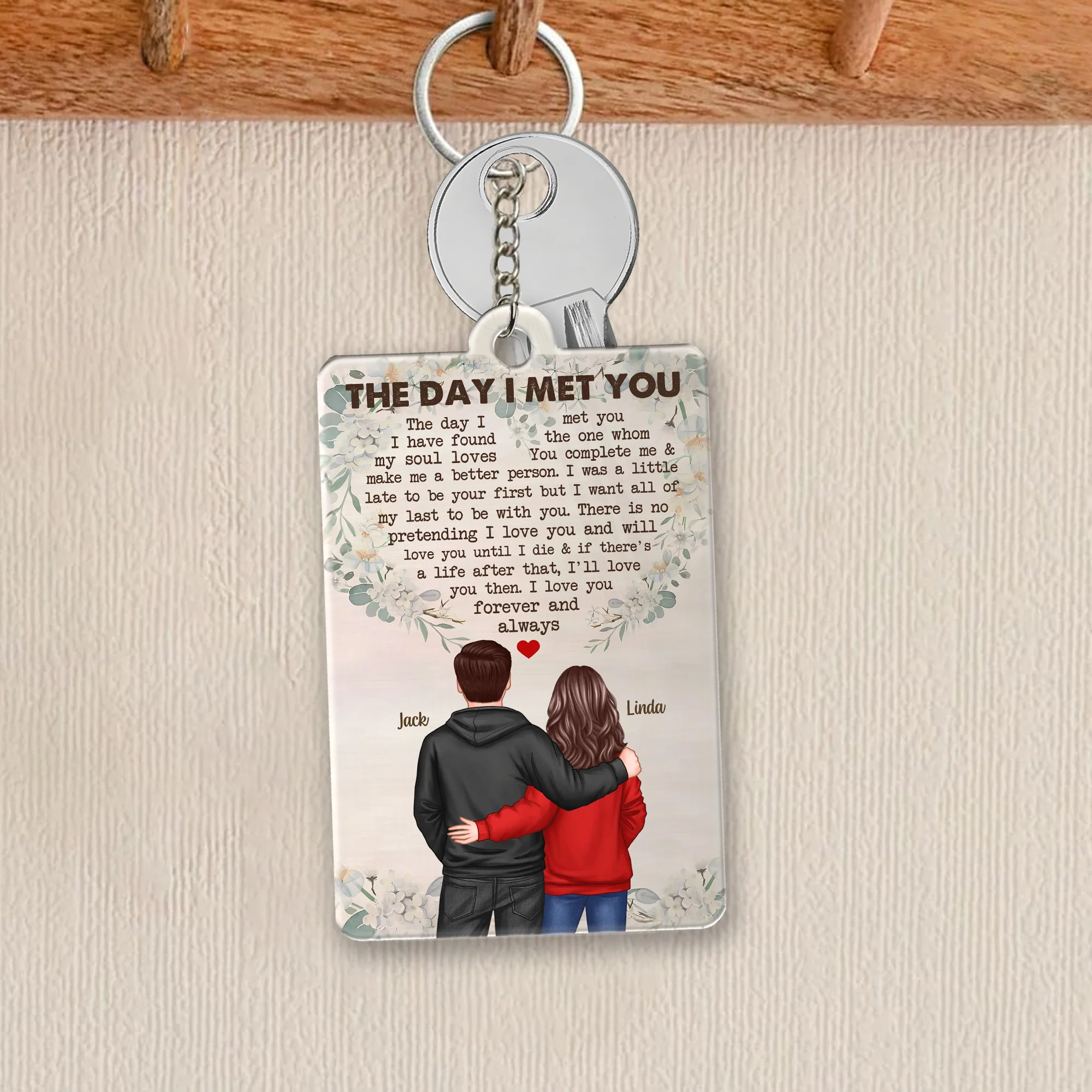 The Day I Met You Personalized Keychain – Sentimental Gift for Couples on Anniversaries, Weddings, or Valentine’s Day - Image 3