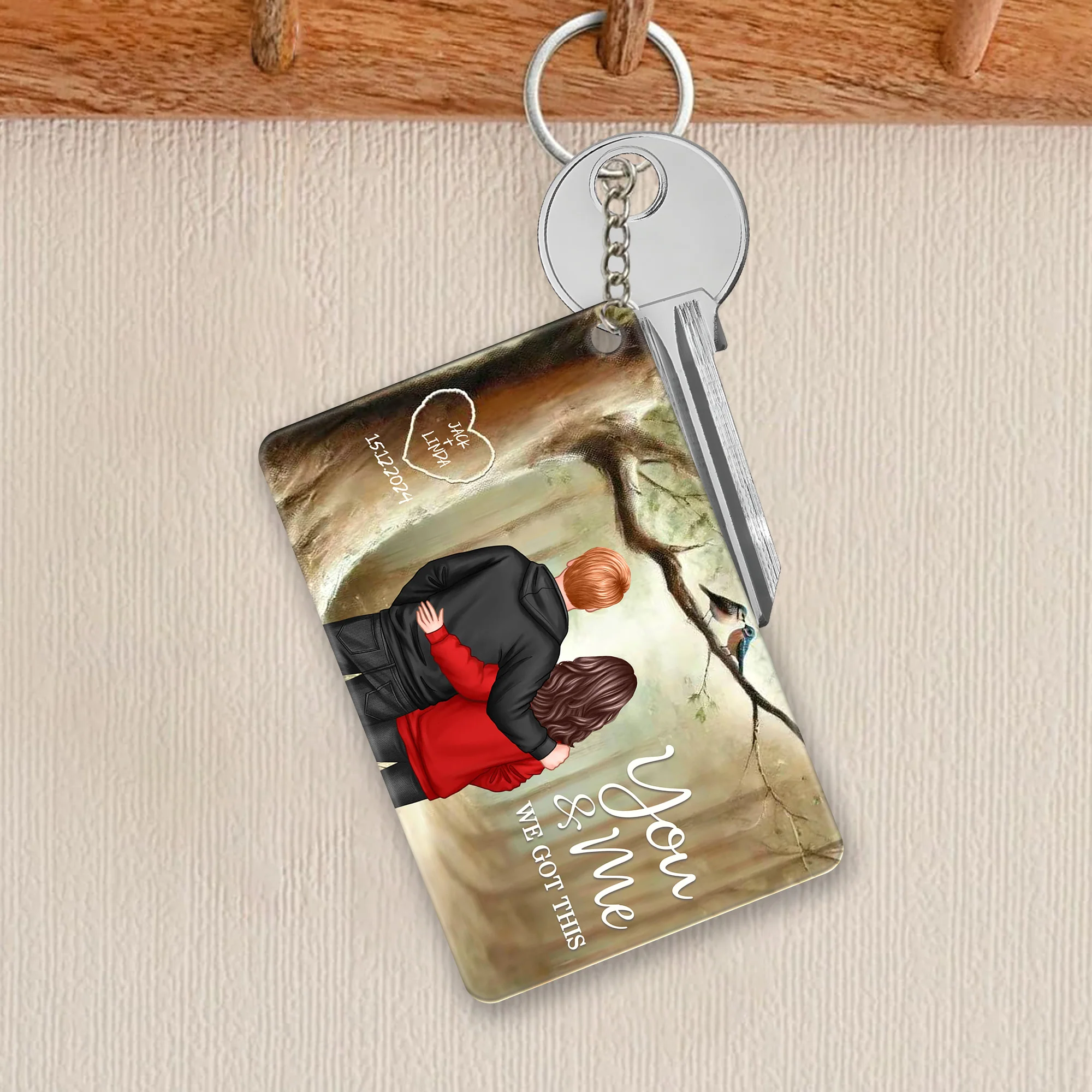 "You & Me" Personalized Couple Keychain - Perfect Sentimental Gift for Anniversaries, Valentine's Day & Weddings - Image 3