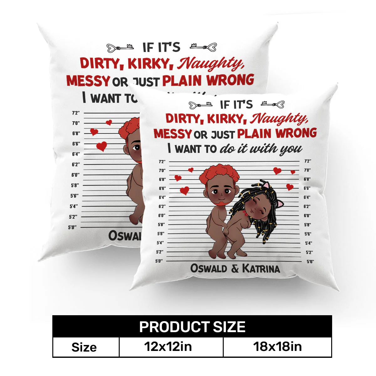 Custom Couple Pillow – “Playful Mugshot” Personalized Design, Romantic Gift for Valentine’s and Anniversaries - Image 7