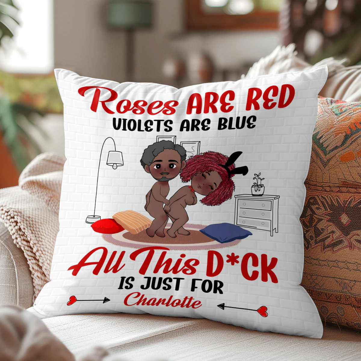 Custom Pillow – “Roses Are Red” Creative Valentine’s Day Gift, Ideal for Romantic Couple Moments - Image 4
