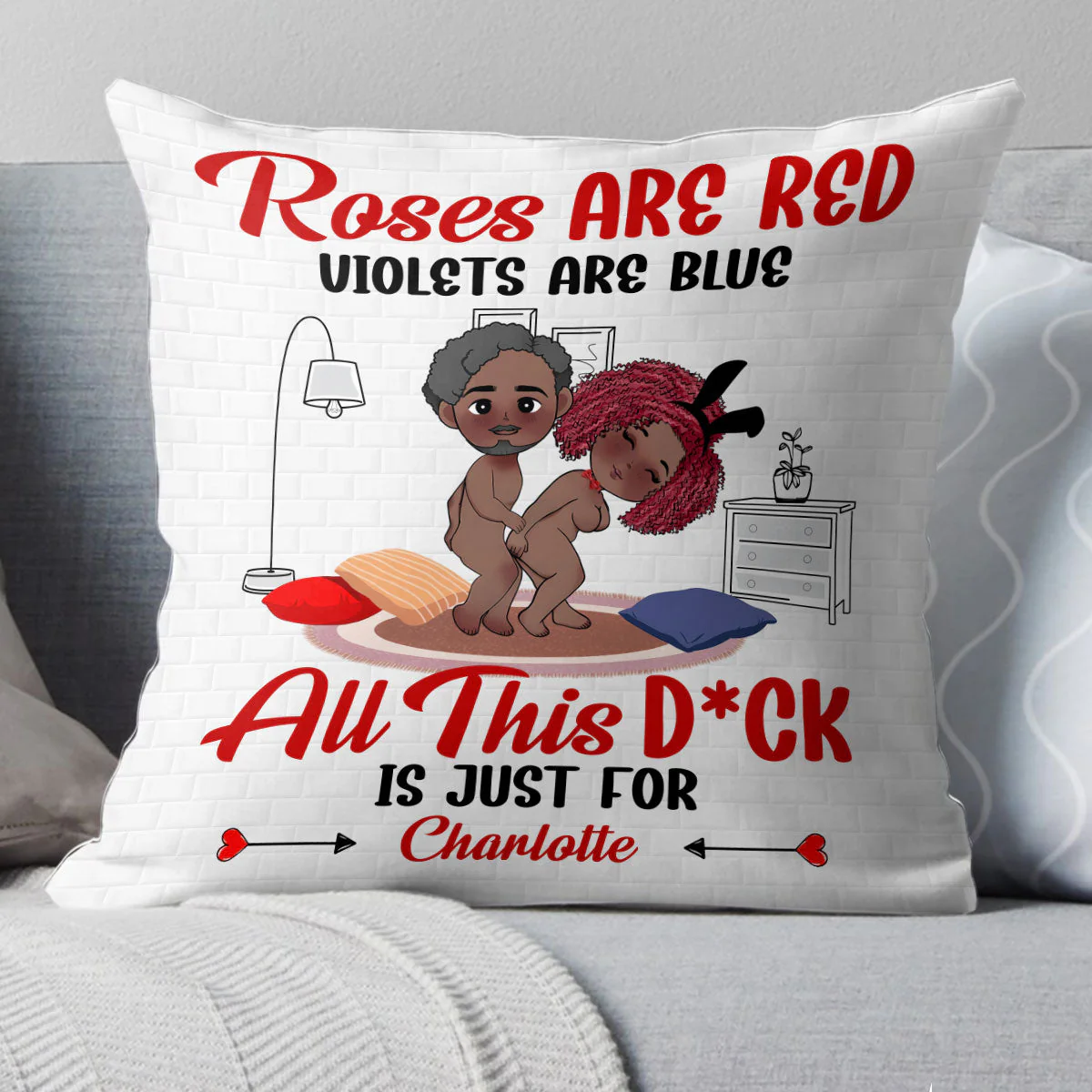 Custom Pillow – “Roses Are Red” Creative Valentine’s Day Gift, Ideal for Romantic Couple Moments - Image 6