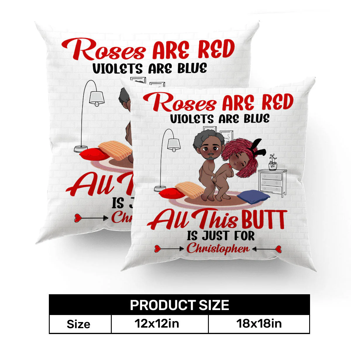 Custom Pillow – “Roses Are Red” Creative Valentine’s Day Gift, Ideal for Romantic Couple Moments - Image 7
