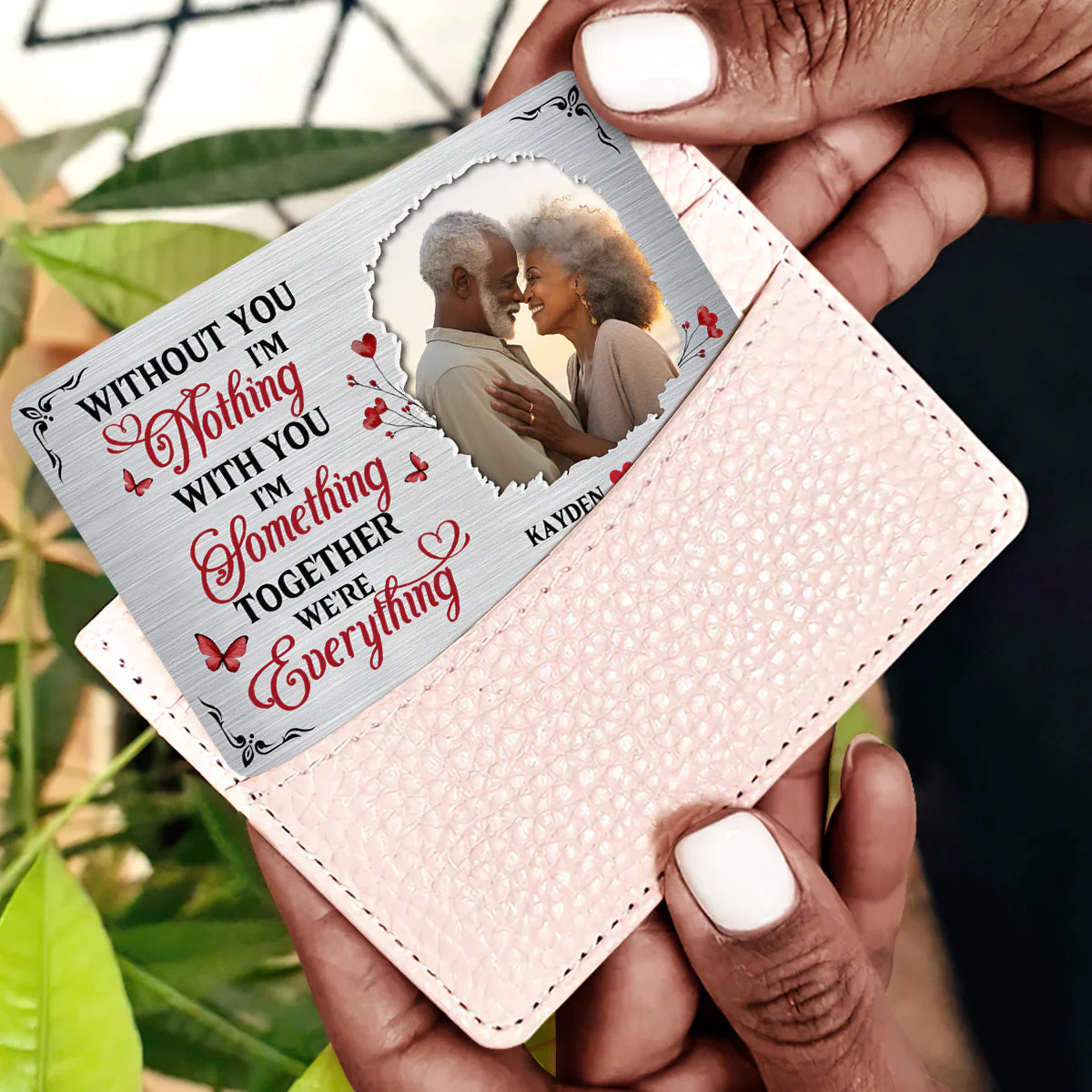 Couple's Custom Wallet Card – "Together We're Everything" Metal Card - Image 5