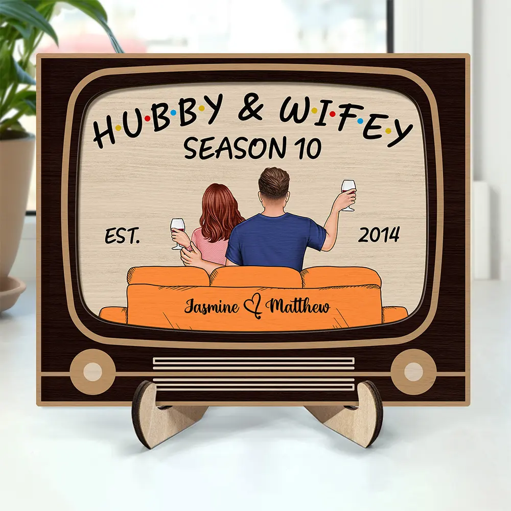Personalized 2-Layer Wooden Plaque – "Hubby & Wifey Series" Romantic Keepsake - Image 5