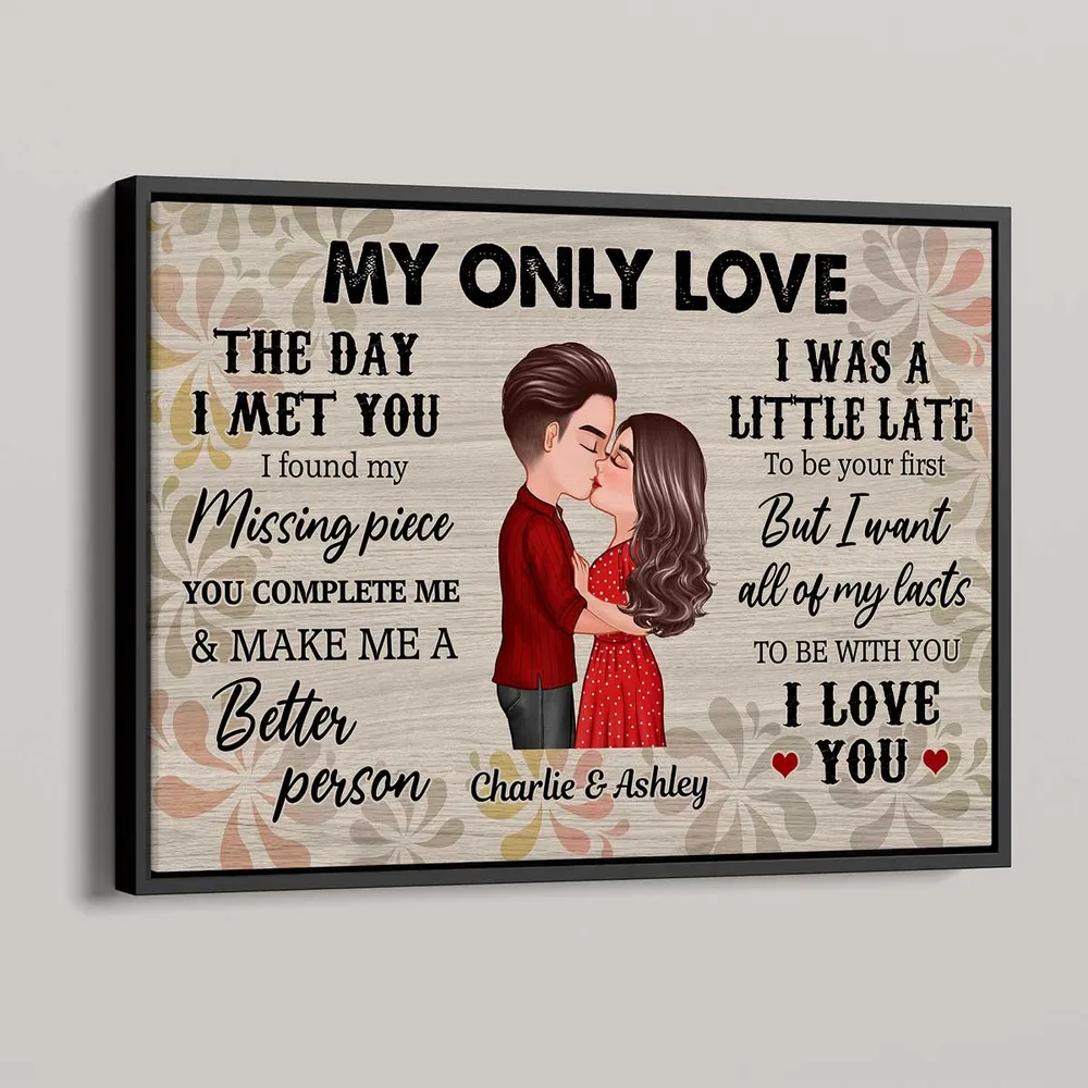 Romantic Couple Embracing Artwork – Valentine’s Custom Canvas, Plaques, Ornaments, Keychains & Pillows - Image 4