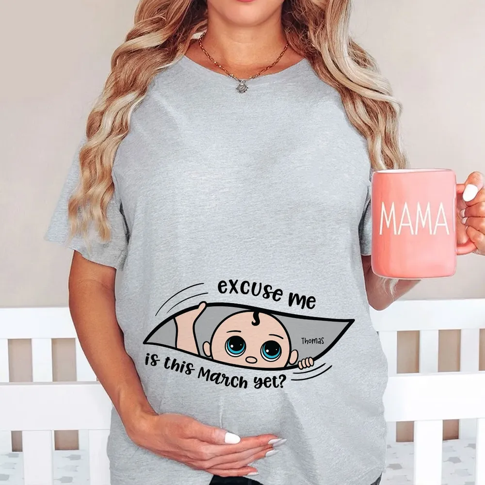 Funny Pregnancy T-Shirt – Customizable “Baby Is Coming” Women’s Tee, Hoodie & Sweatshirt, Perfect Gift for Moms-to-Be - Image 4