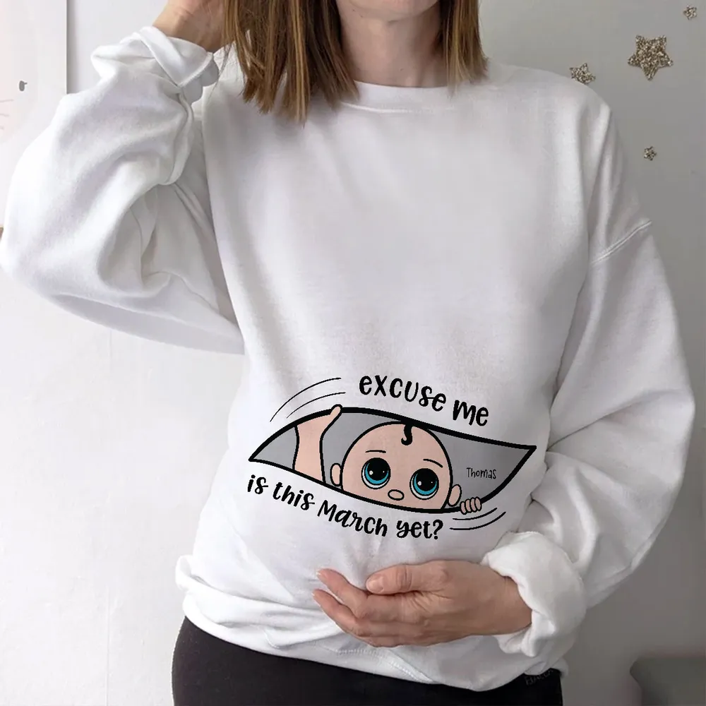 Funny Pregnancy T-Shirt – Customizable “Baby Is Coming” Women’s Tee, Hoodie & Sweatshirt, Perfect Gift for Moms-to-Be - Image 7