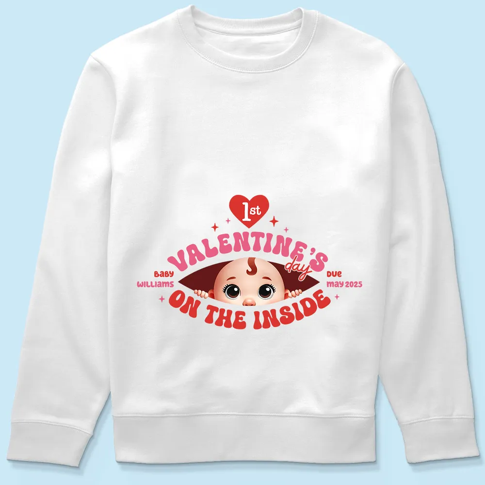 Valentine’s Day Maternity Shirt – Customizable “Baby Is Coming” Classic Tee & Women’s Tee for Expecting Moms - Image 11