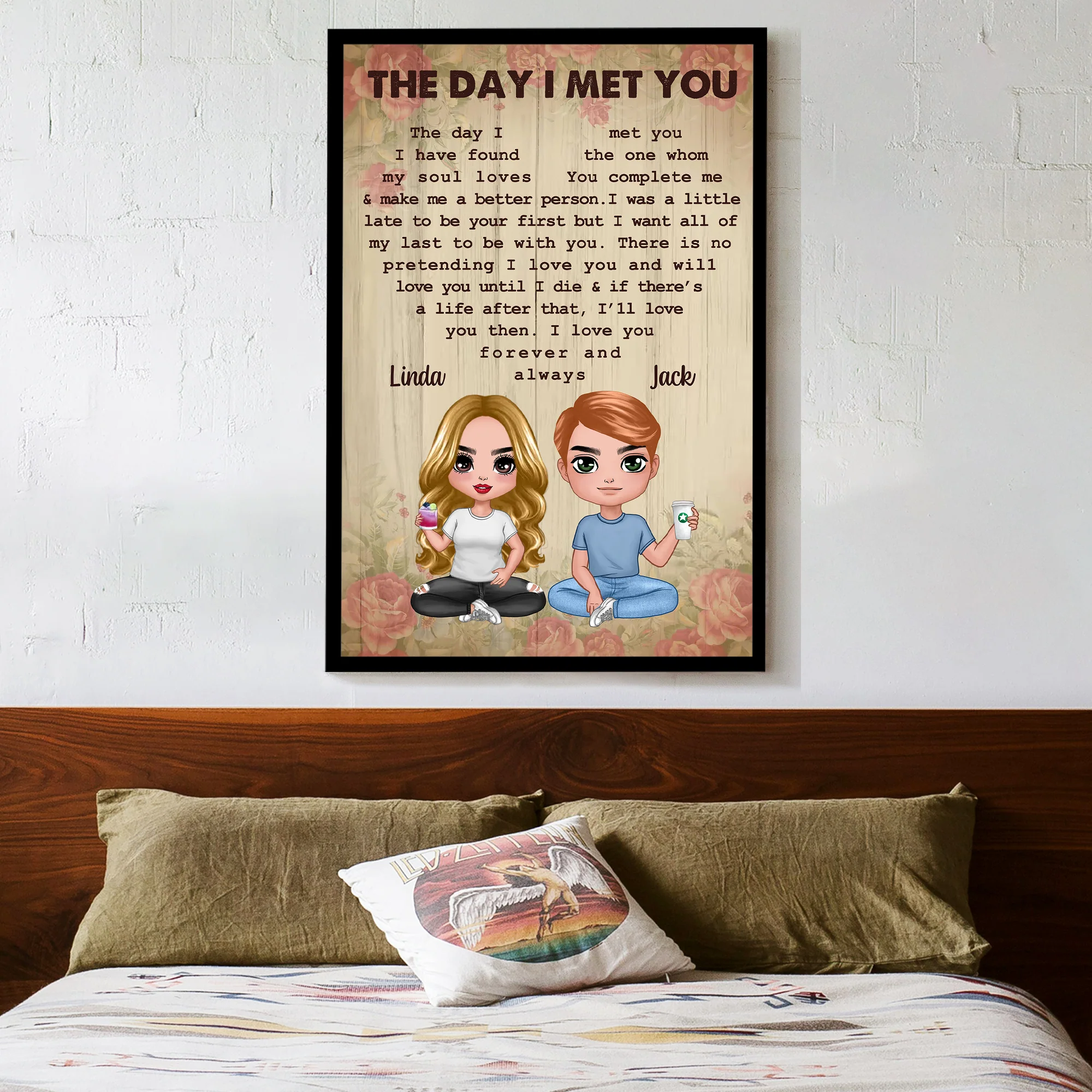 "The Day I Met You" Personalized Couple Poster – Romantic Gift for Anniversaries, Weddings & Valentine's Day - Image 3