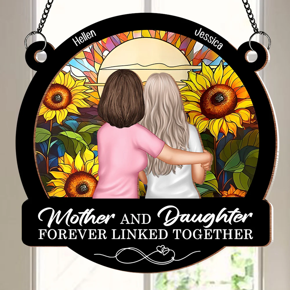 ‘Forever Linked Together’ Mother-Daughter Sunflower Ornament - Perfect Keepsake for Mom