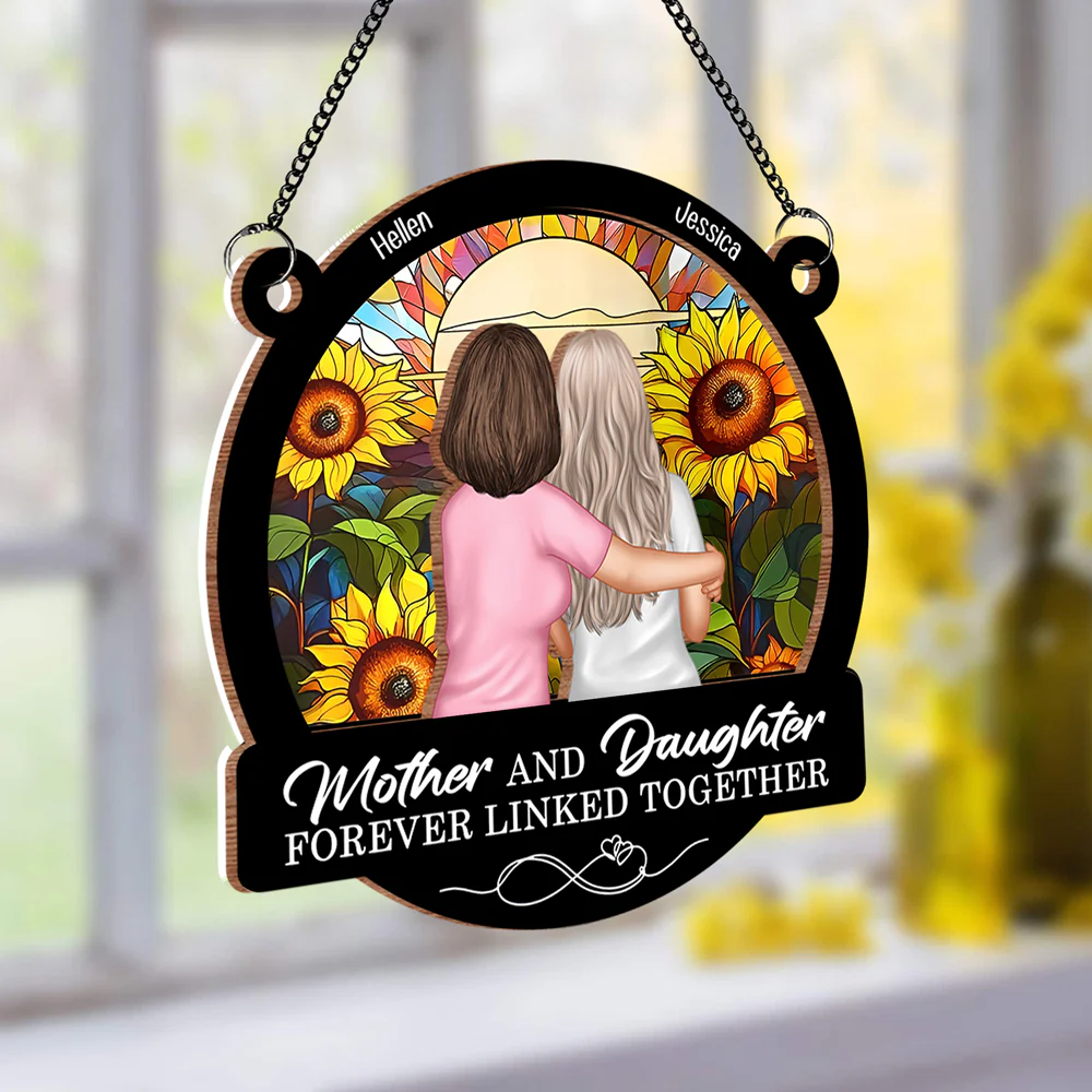 ‘Forever Linked Together’ Mother-Daughter Sunflower Ornament - Perfect Keepsake for Mom - Image 2