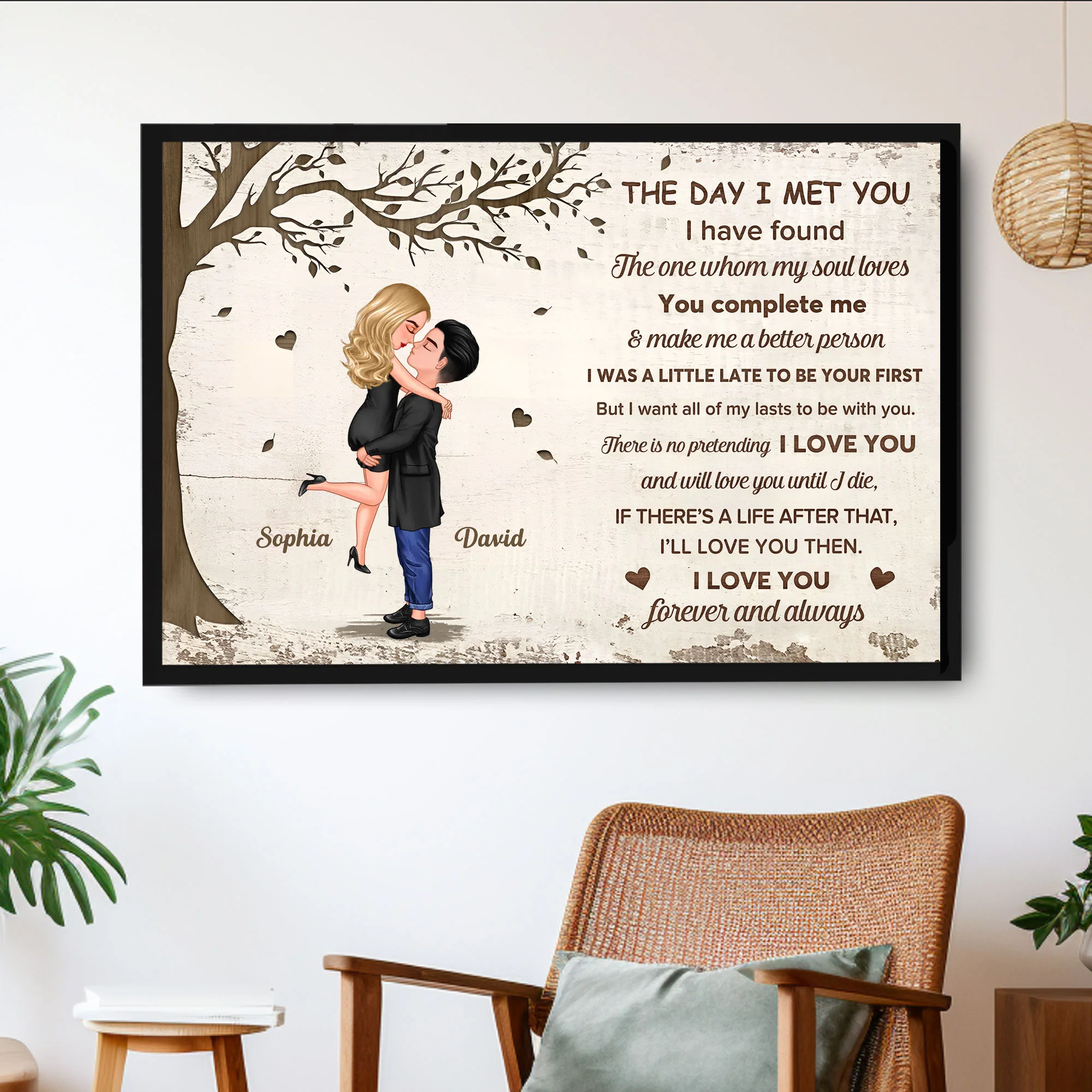 Love’s Embrace Artwork – Valentine’s Day “You Make Me a Better Person” Couple Poster, Perfect Gift for Newlyweds - Image 2