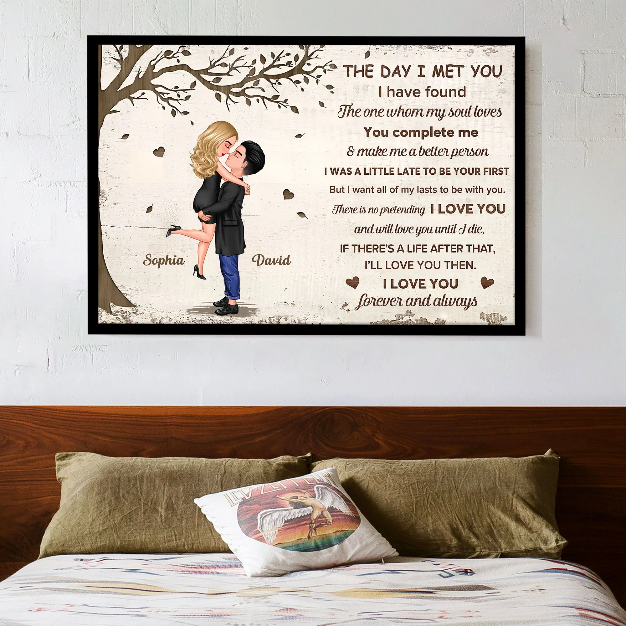 Love’s Embrace Artwork – Valentine’s Day “You Make Me a Better Person” Couple Poster, Perfect Gift for Newlyweds - Image 3