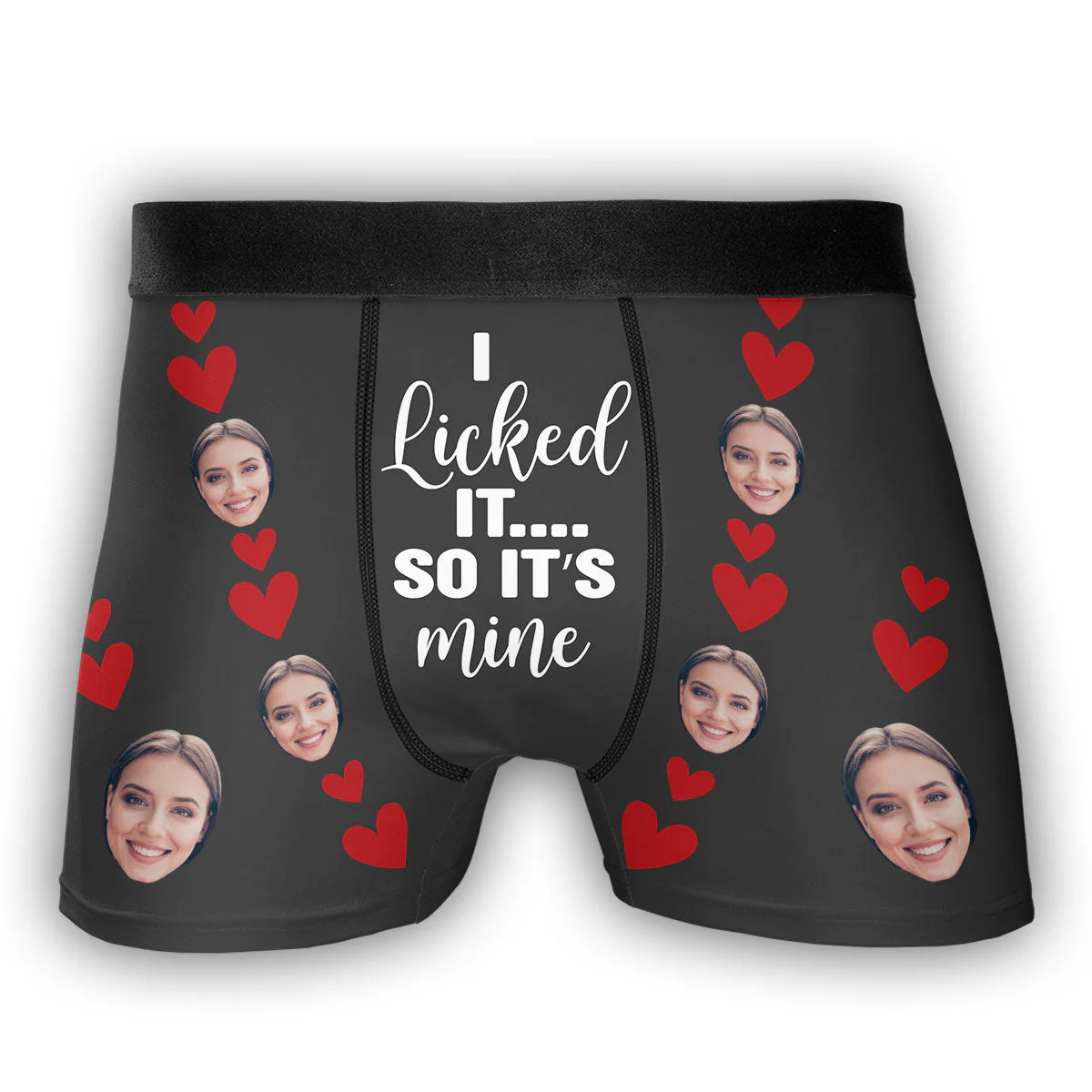 I Licked It, So It's Mine - Personalized Photo Men's Boxer Briefs, Funny Valentine’s Day Gift