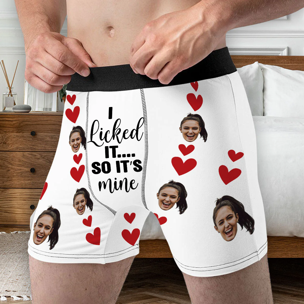 I Licked It, So It's Mine - Personalized Photo Men's Boxer Briefs, Funny Valentine’s Day Gift - Image 3