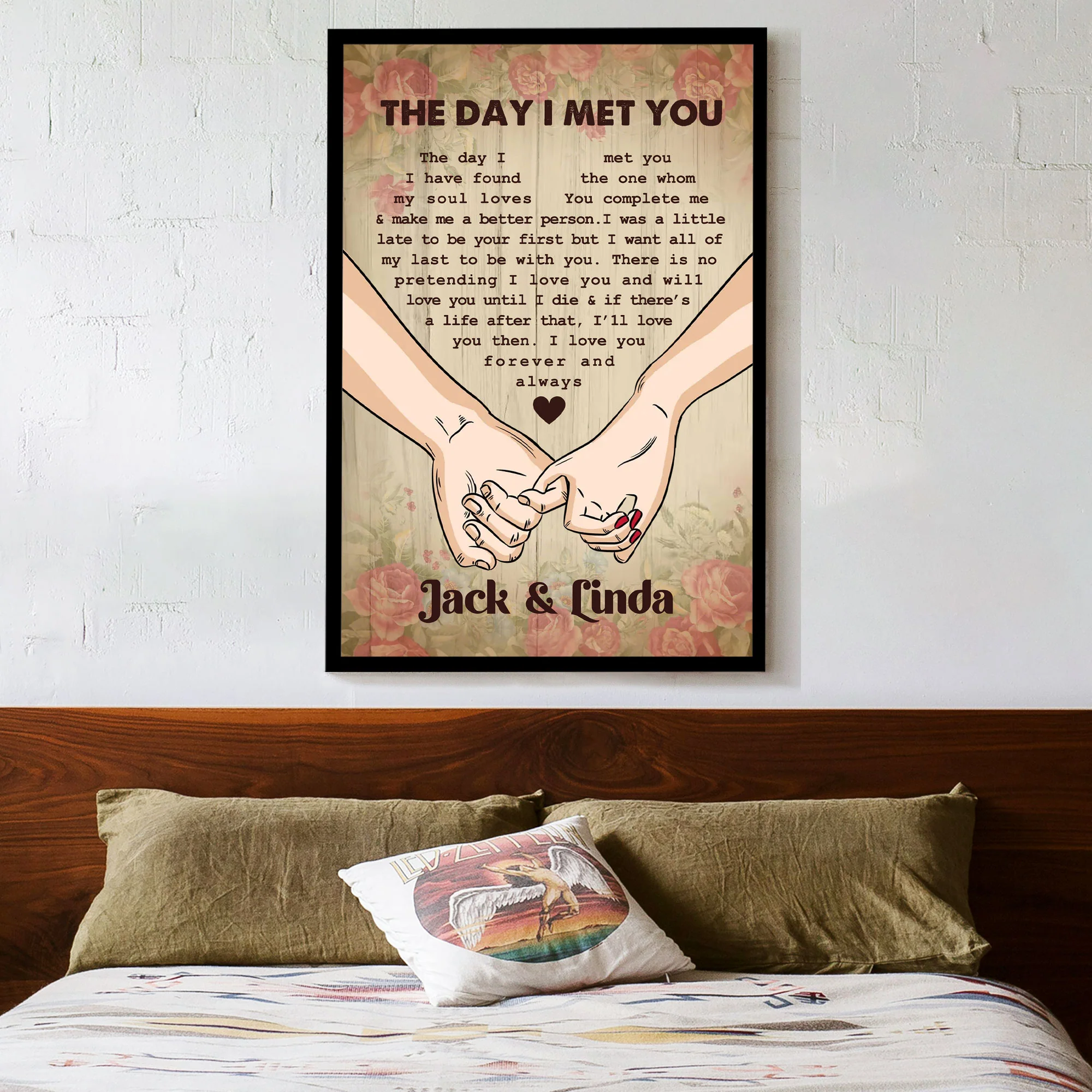 Couple Holding Hands Custom Vertical Poster – "Forever Love" Perfect Romantic Holiday Gift - Image 3
