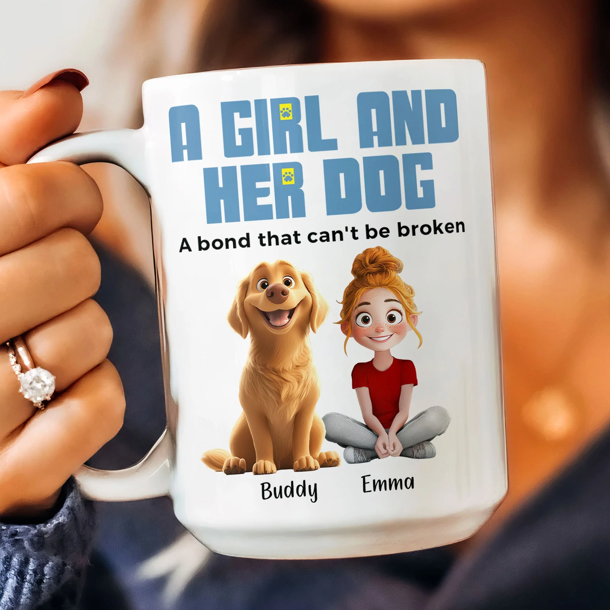 A Girl and Her Dogs" Personalized Mug, Special Gift for Pet Lovers, Perfect Dog Companion Bond Cup - Image 10