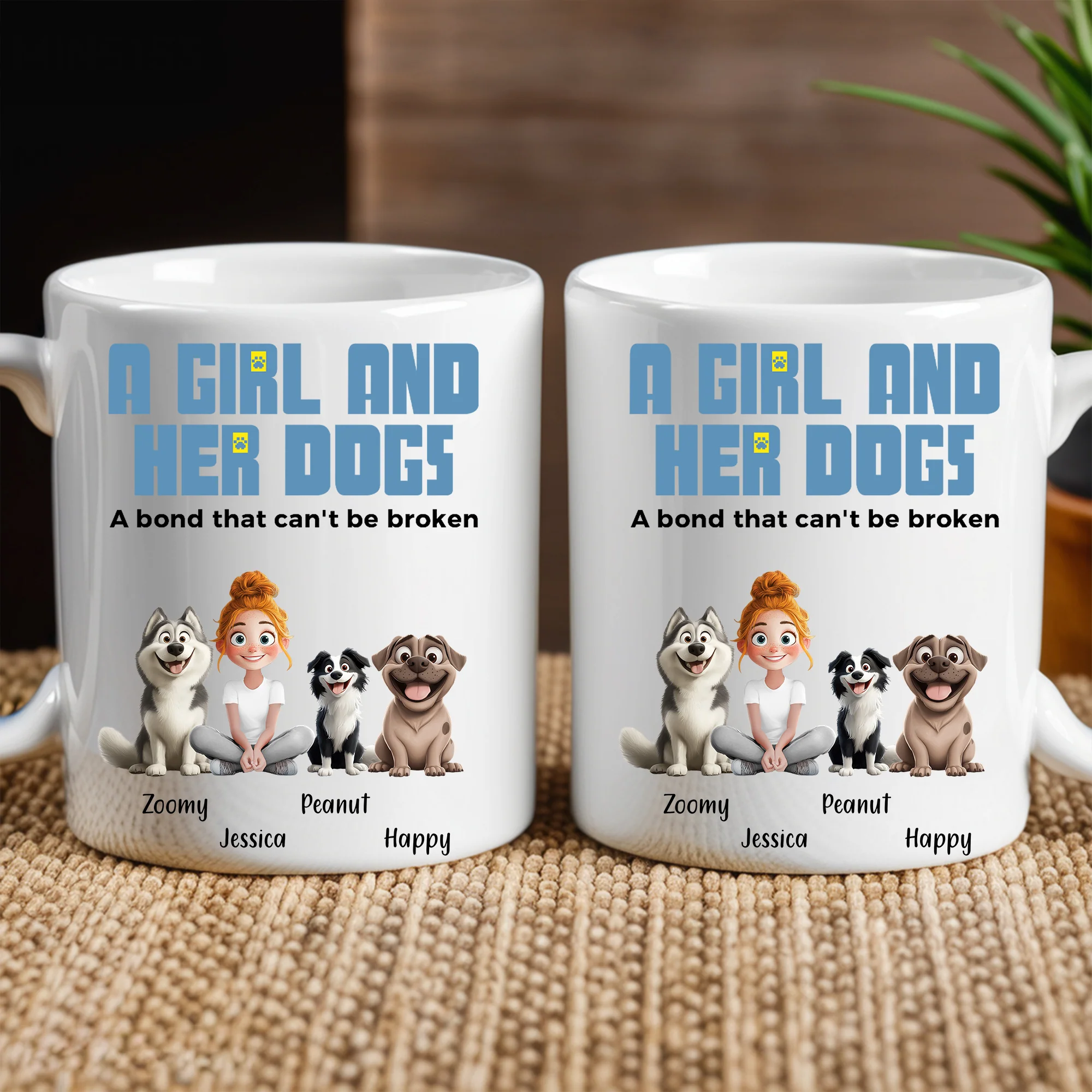 A Girl and Her Dogs" Personalized Mug, Special Gift for Pet Lovers, Perfect Dog Companion Bond Cup - Image 3