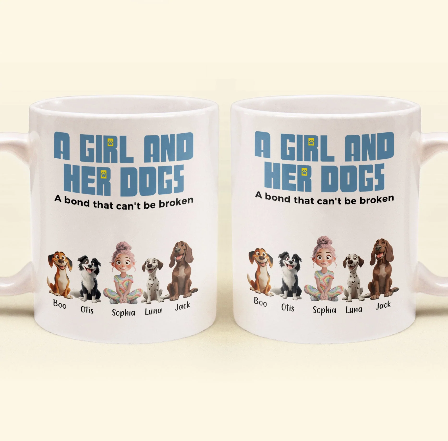 A Girl and Her Dogs" Personalized Mug, Special Gift for Pet Lovers, Perfect Dog Companion Bond Cup - Image 6