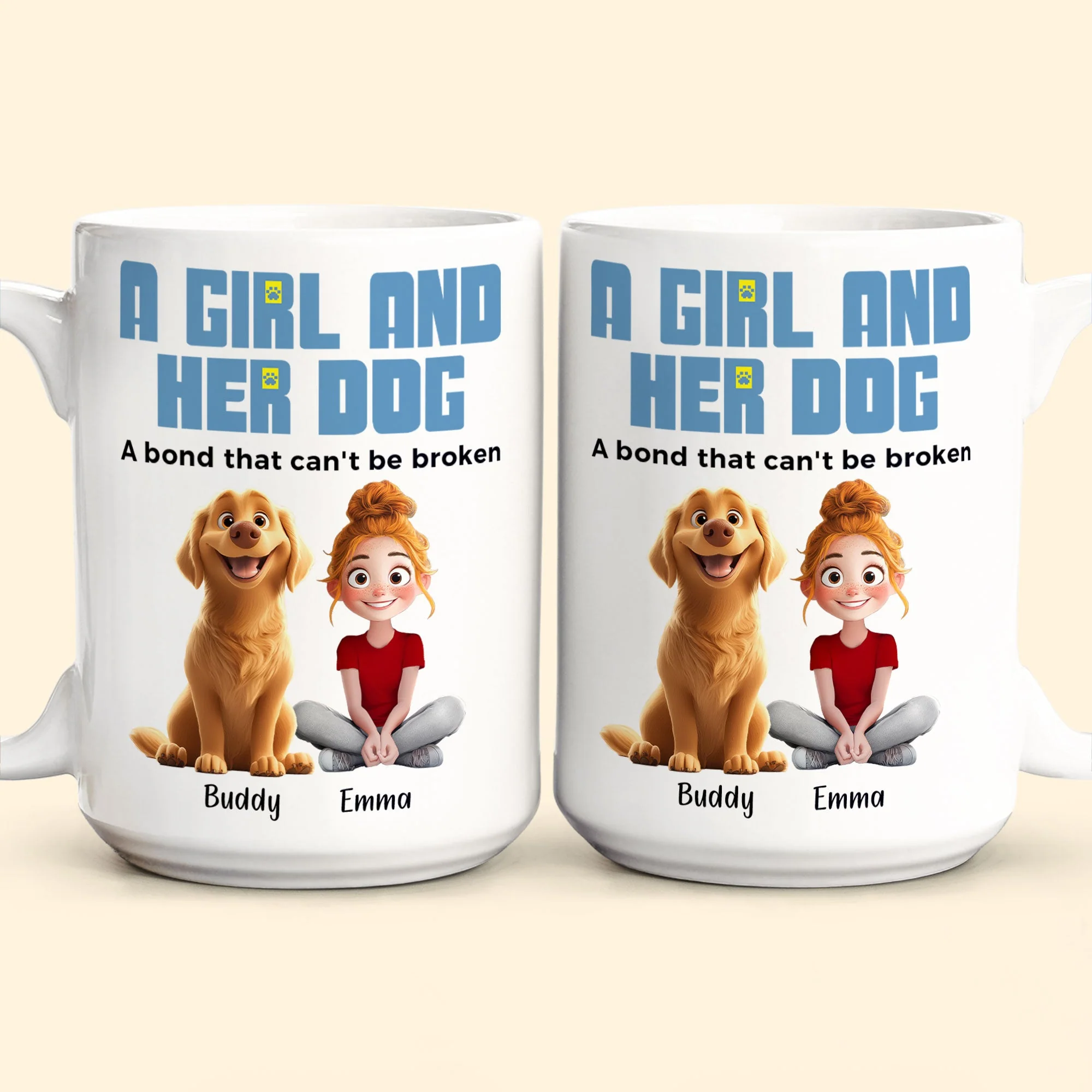 A Girl and Her Dogs" Personalized Mug, Special Gift for Pet Lovers, Perfect Dog Companion Bond Cup - Image 8
