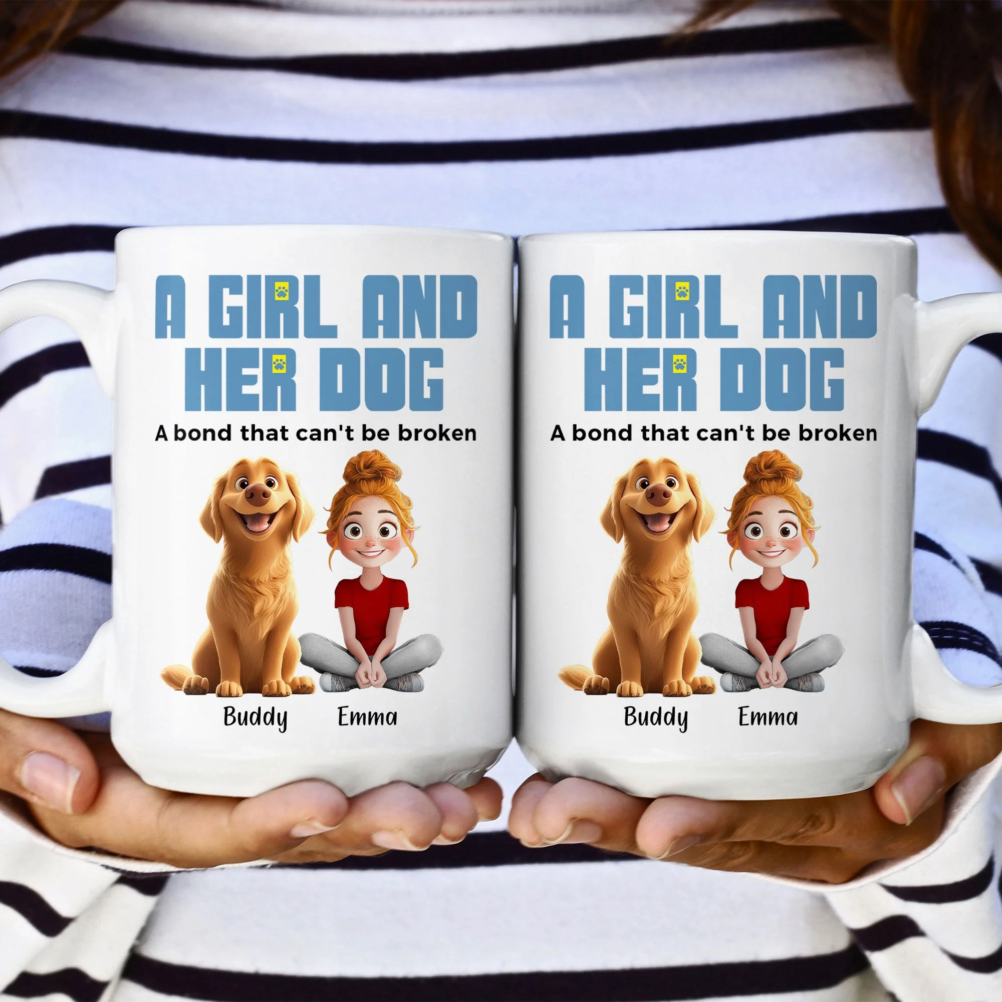 A Girl and Her Dogs" Personalized Mug, Special Gift for Pet Lovers, Perfect Dog Companion Bond Cup - Image 9