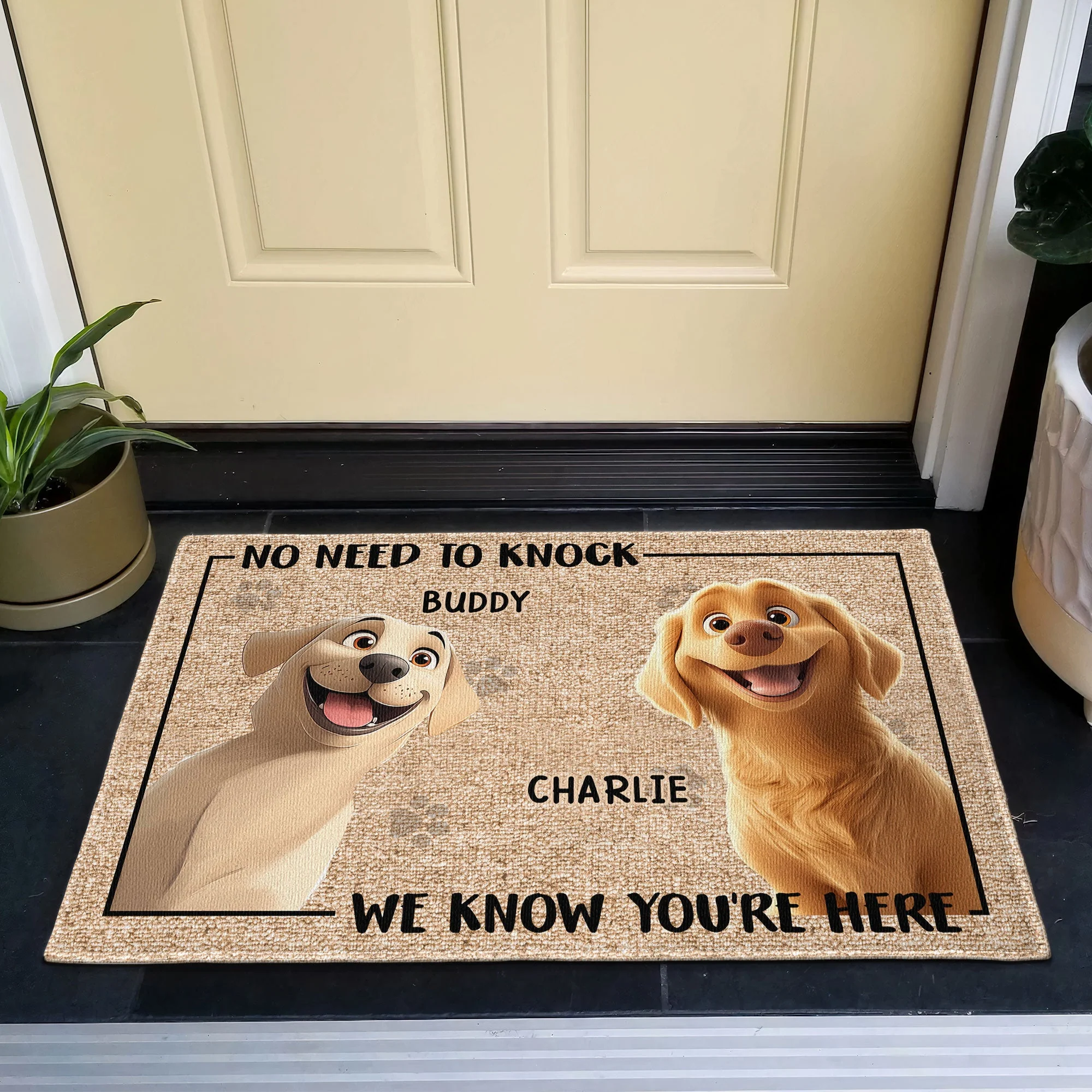 Personalized Pet Doormat – Cute Dog Design, Perfect for Valentine's, Family Gifts, Available in Standard and Premium Options - Image 6