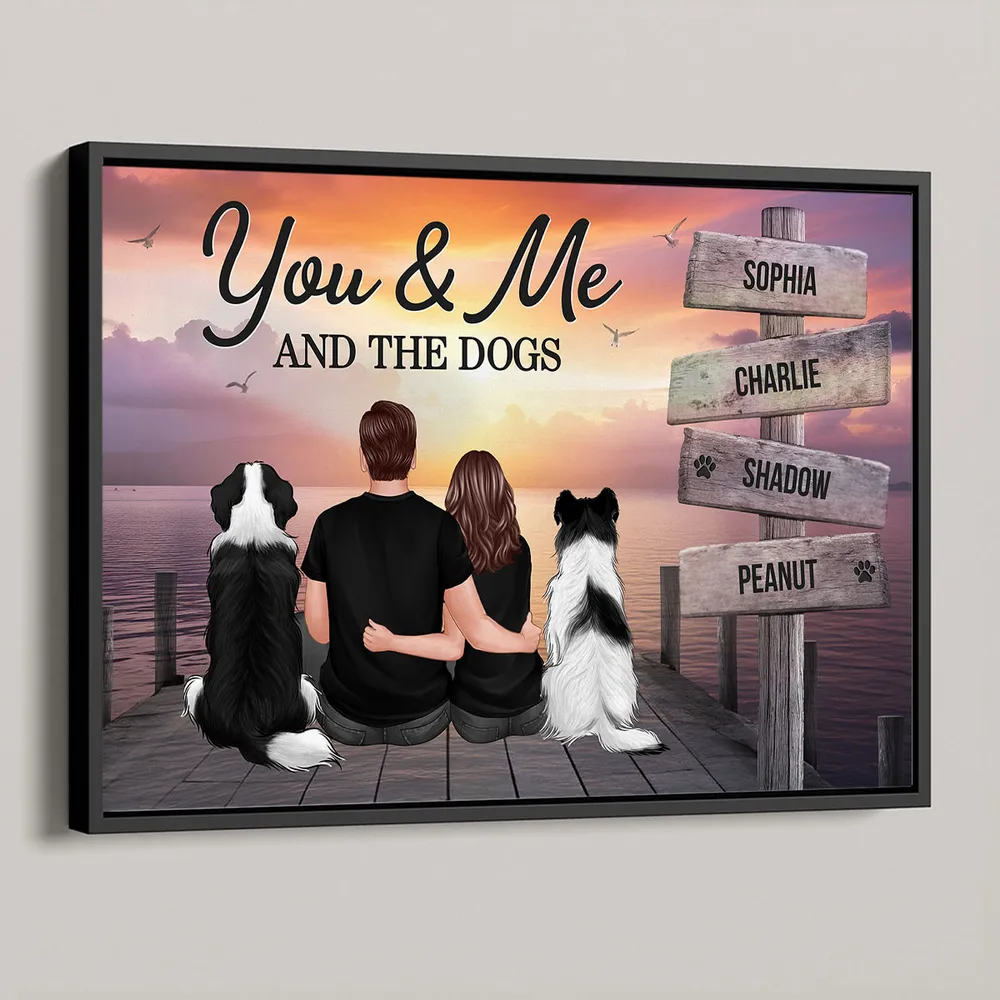 Personalized Couple You Me And The Dogs Cats Poster, Perfect for Home Decoration and Pet Lovers - Image 6