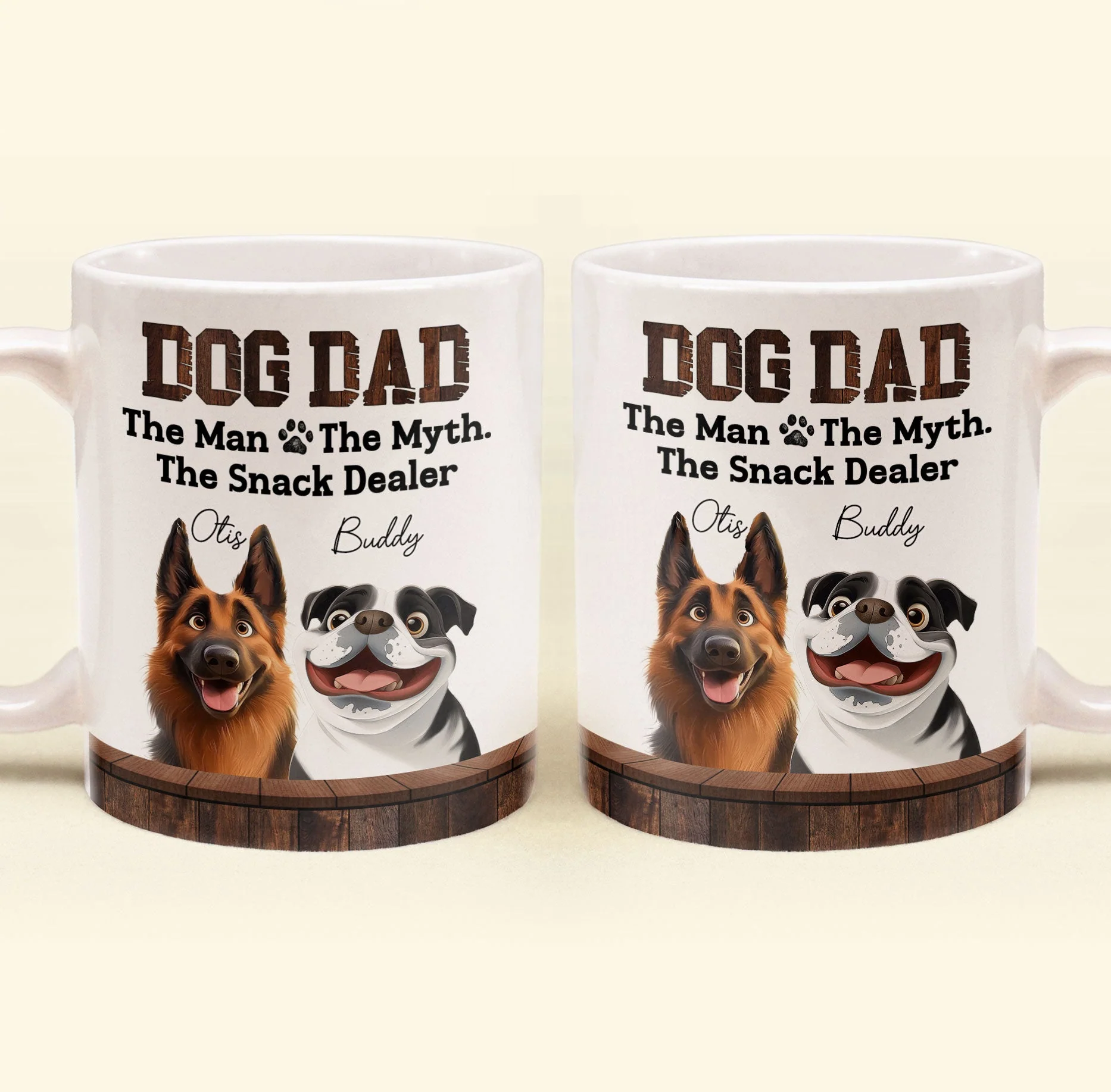 Must-Have Mug for Dog Dads - Custom White Ceramic Mug - Ideal Gift for Couples, Families on Valentine’s or Father’s Day - Image 6