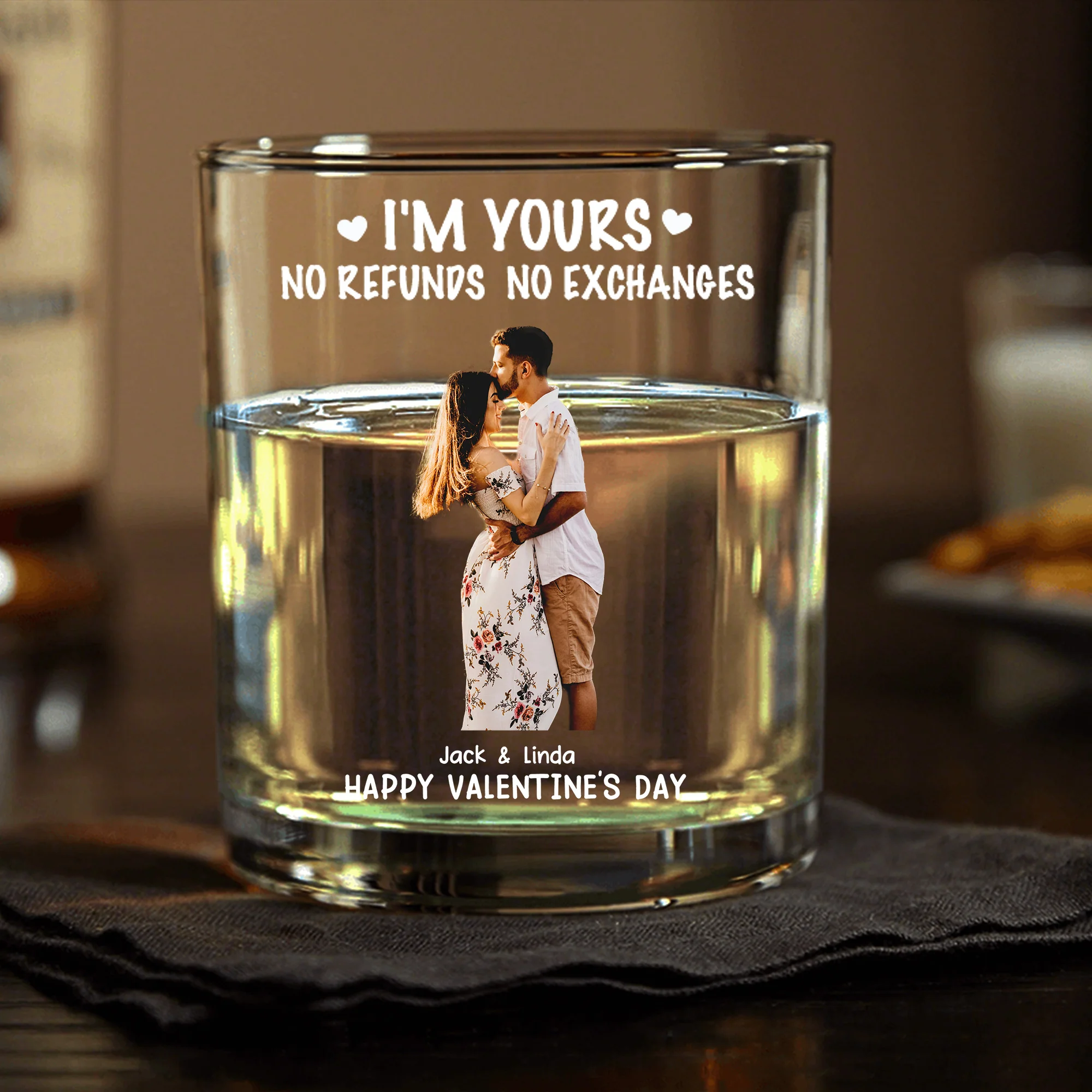 Personalized Whiskey Glass - Romantic Valentine’s Day Keepsake