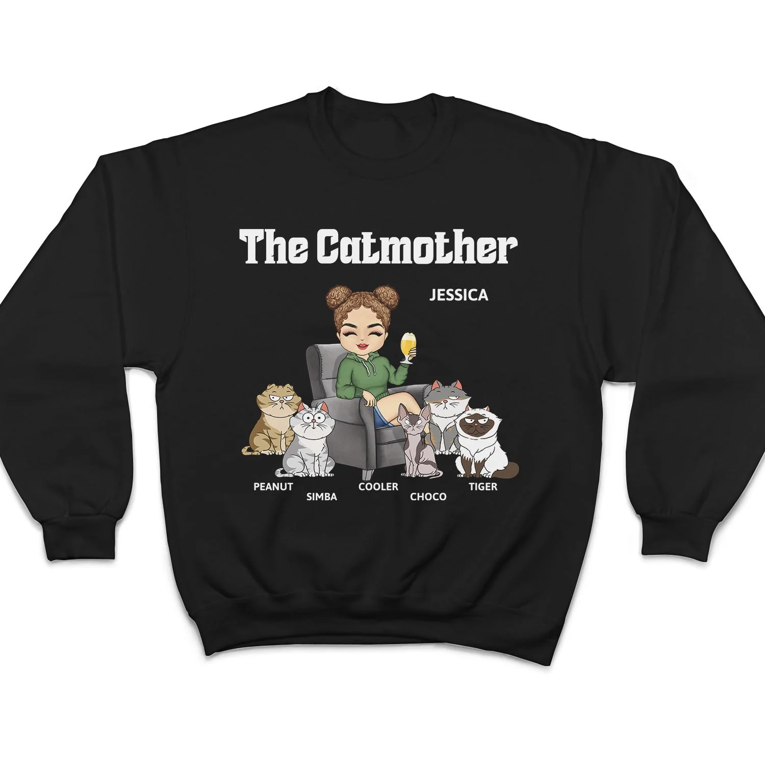 The Cat Mother Personalized T-Shirt - Gift for Cat Moms, Cat Lovers, Women, Yourself - Image 8