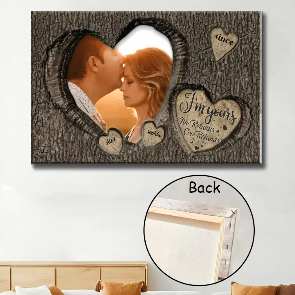 "We Belong Together" Bark Texture Design Custom Canvas, Perfect Gift for Couples, Anniversaries, or Home Decoration - Image 5