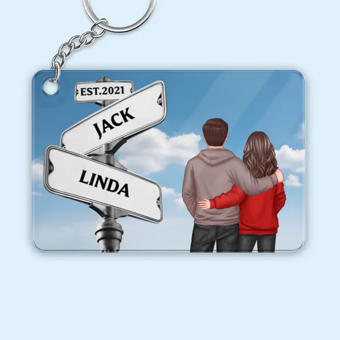 Back View Couple Street Sign Poster – Personalized Gift for Him or Her - Image 6