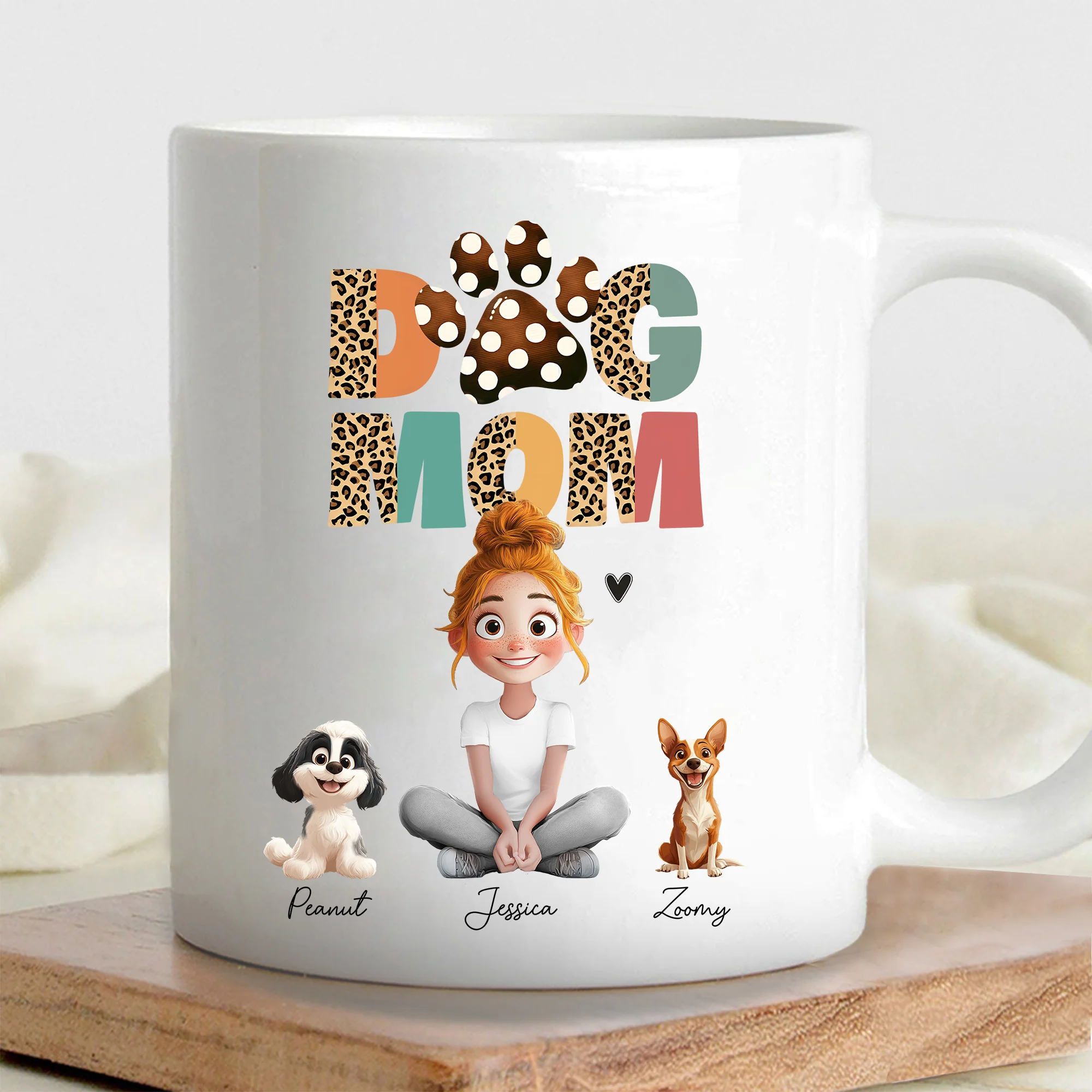 Cartoon Dog Mom Custom Mug – A Unique Surprise for Mother's Day, Valentine's Day, or Pet Lovers - Image 3