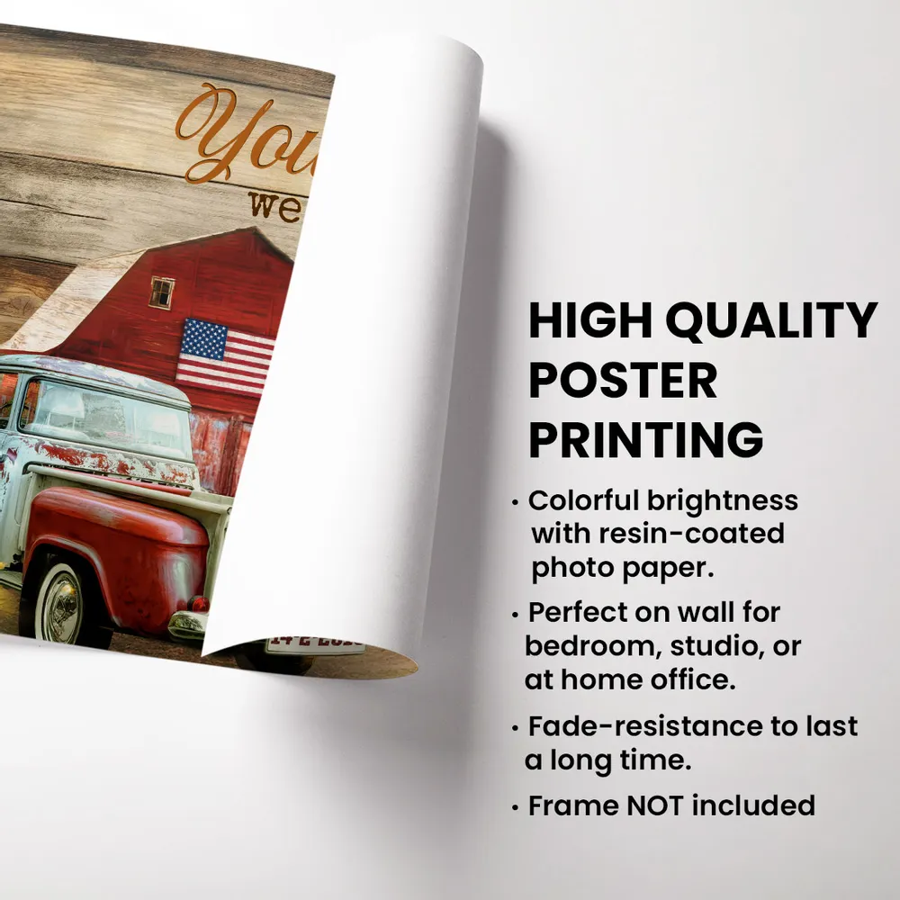 You & Me Rustic Vintage Truck Themed Couple Poster, Romantic Gift for Anniversaries - Image 4