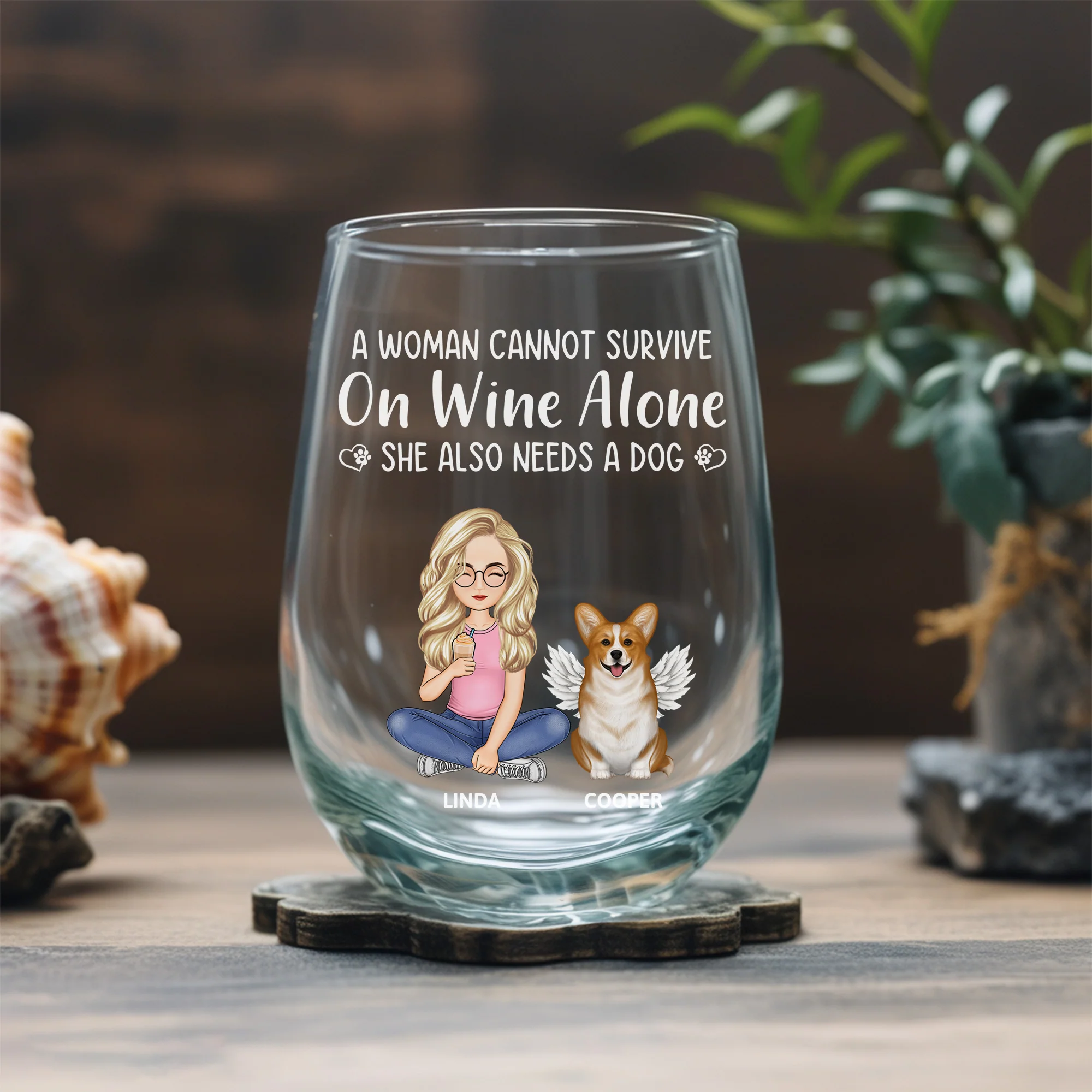 Personalized Women’s Wine Glass - Special Gift for Dog Mom, Dog Dad - Valentine's Day Keepsake for Couples, Pet Lovers, and Families - Image 3